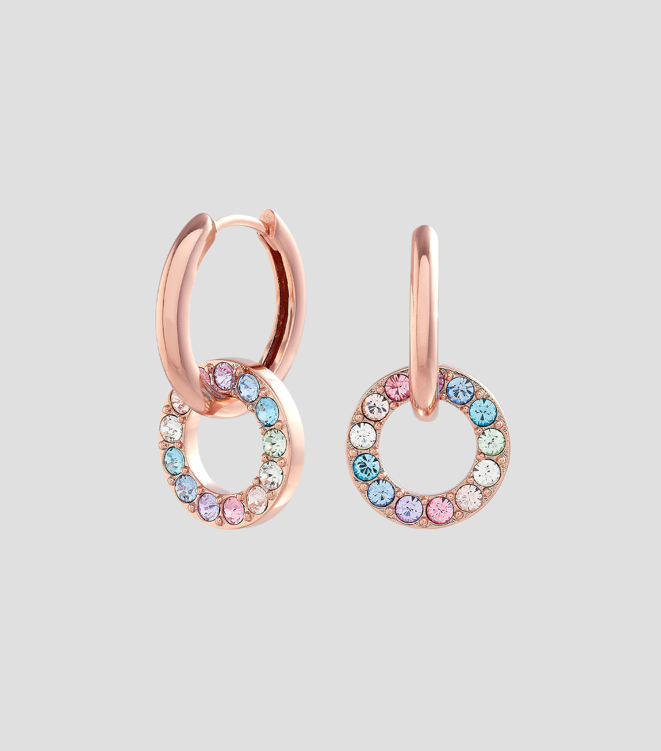 Aretes en Plata Rainbow con cristales multicolor Mujer