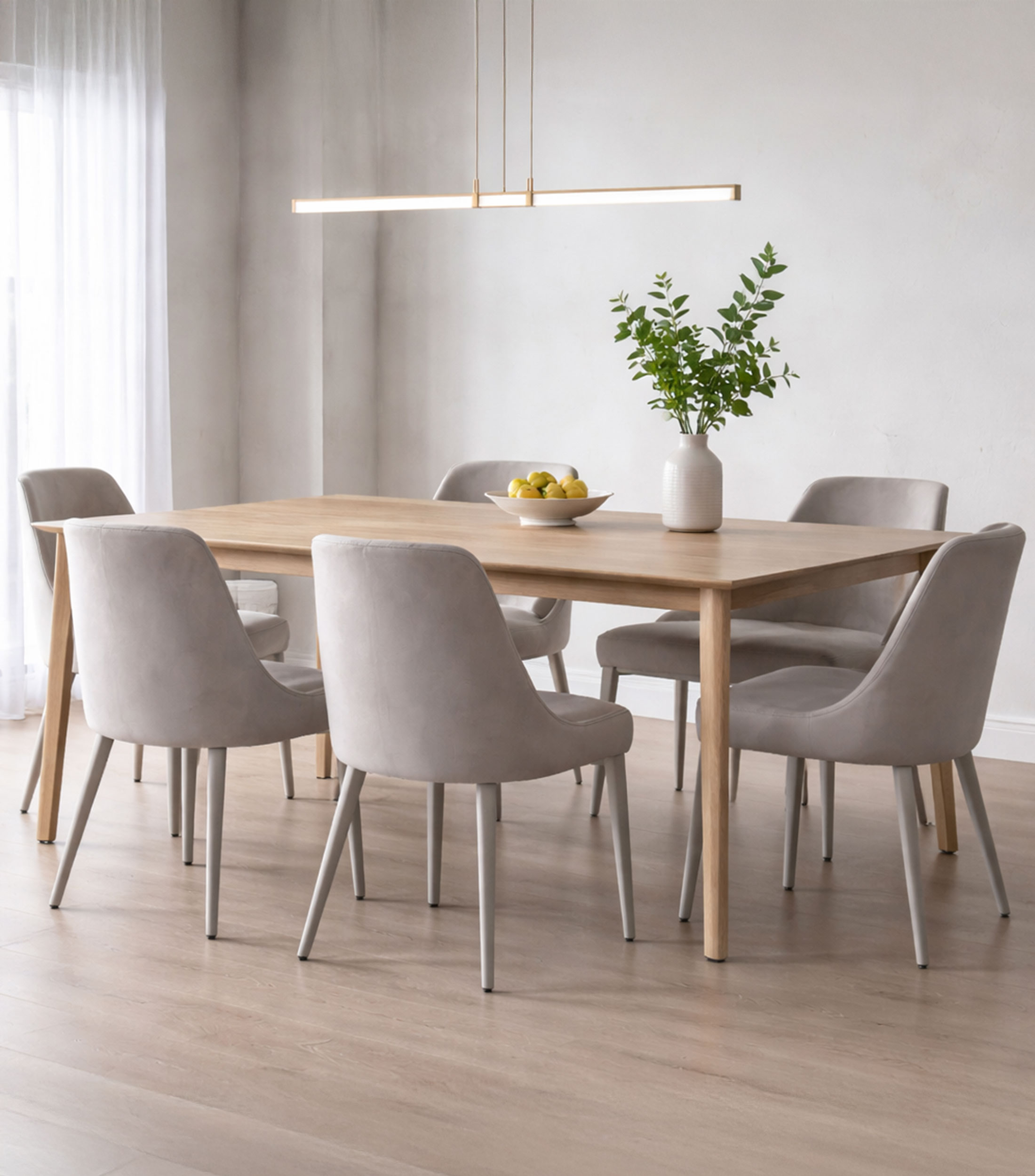Silla para comedor Daikiri en sintético gris lisa