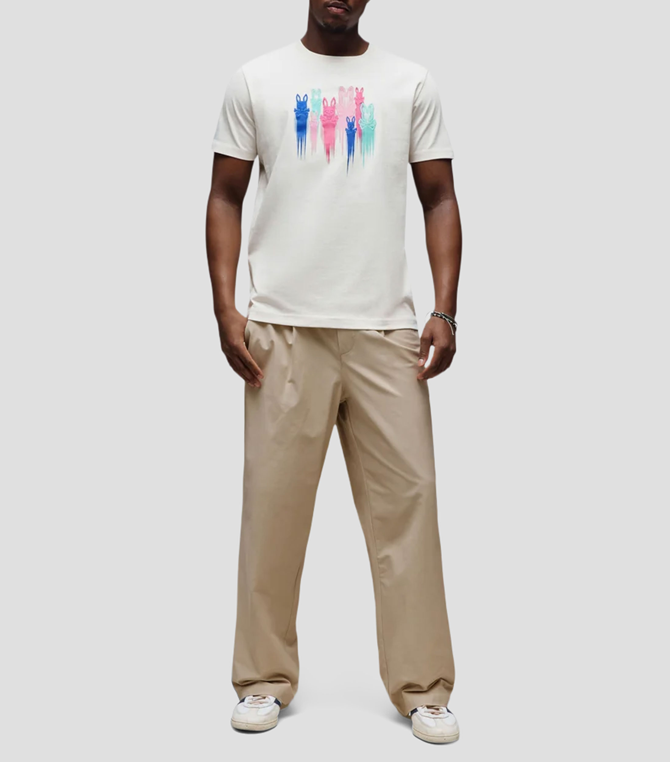 Playera cuello redondo manga corta estampada Hombre