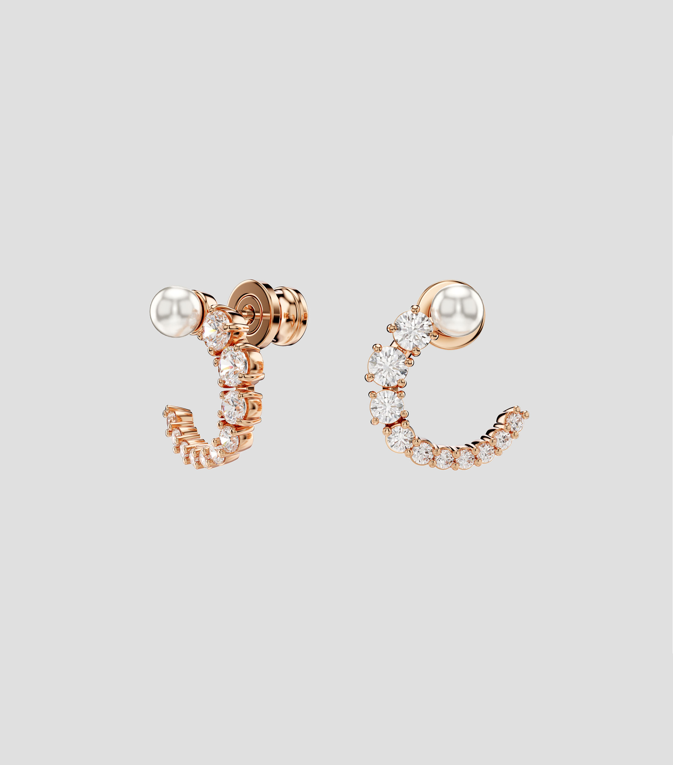 Pendientes Matrix con Crystal Pearl y Zirconia Swarovski Unisex