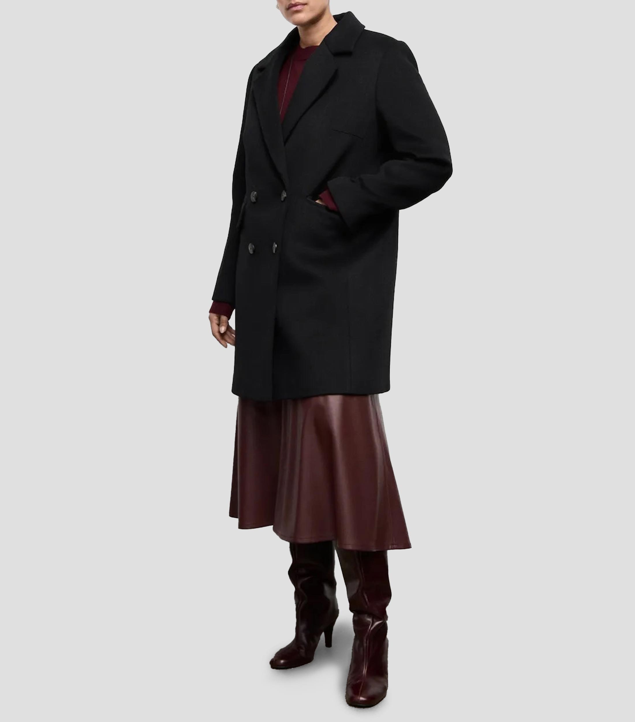 Abrigo midi con botonadura Mujer
