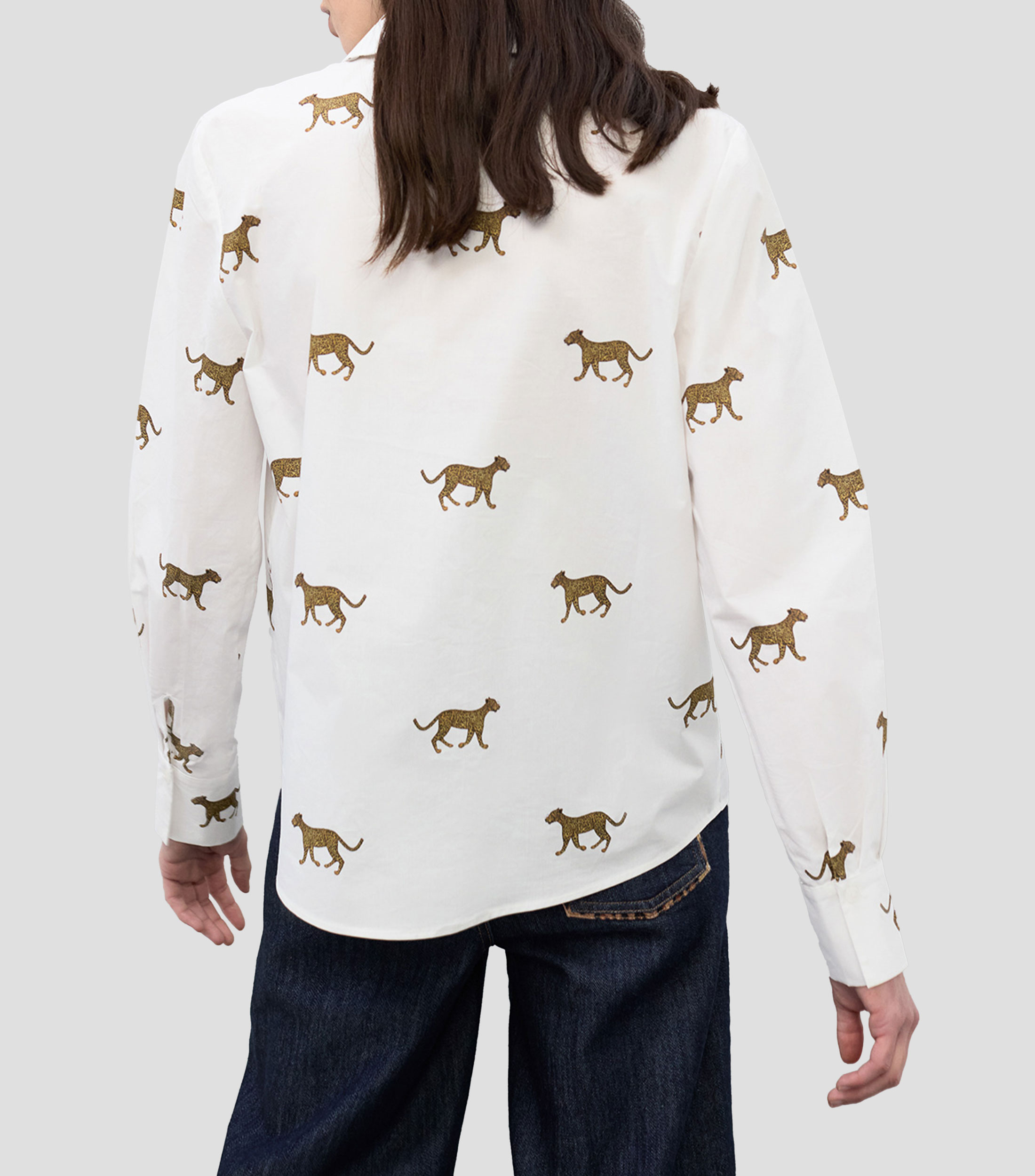 Camisa estampada con manga larga Mujer