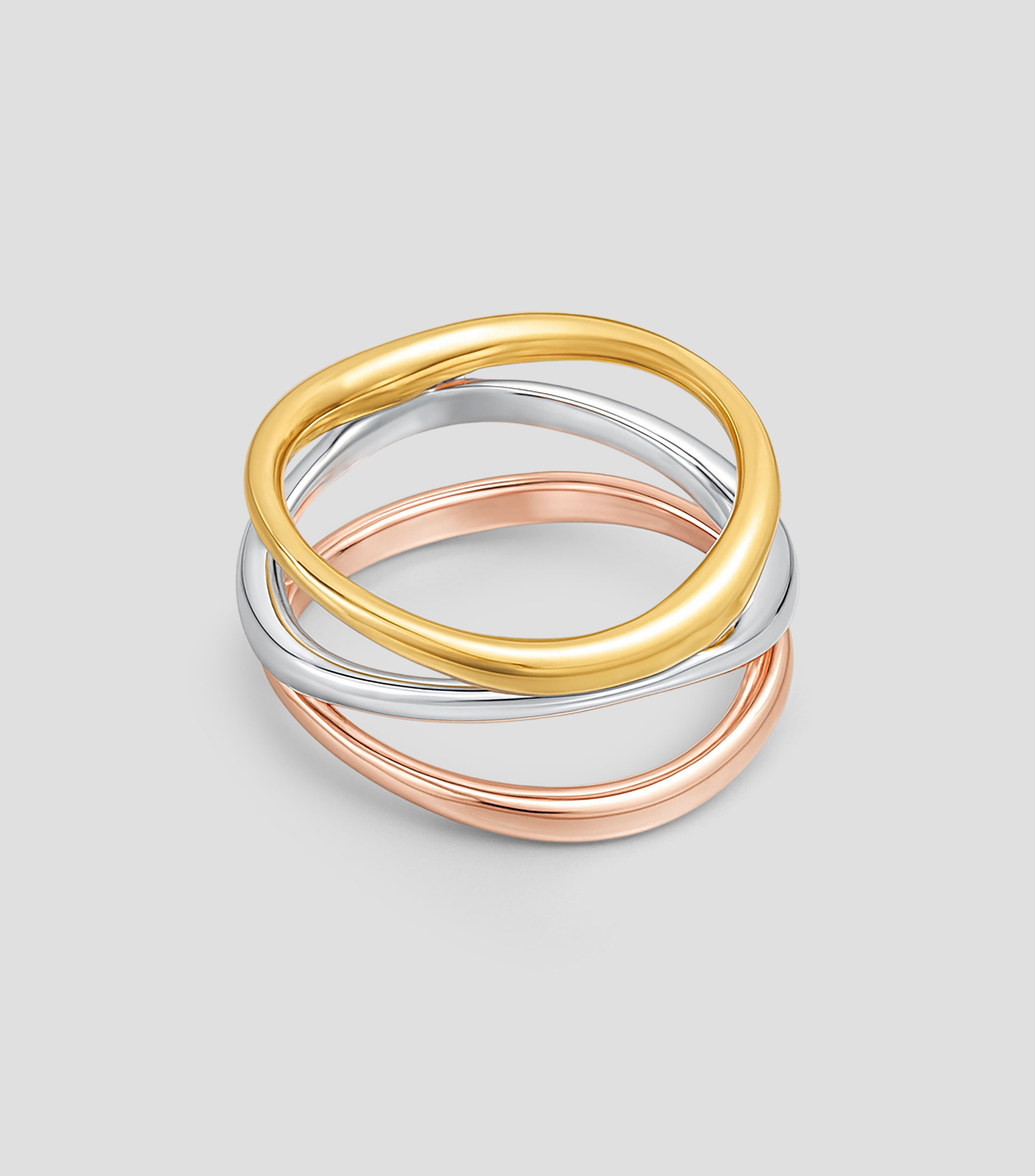 Anillo en Plata .925 Vaiven Tricolor Talla 65 Mujer
