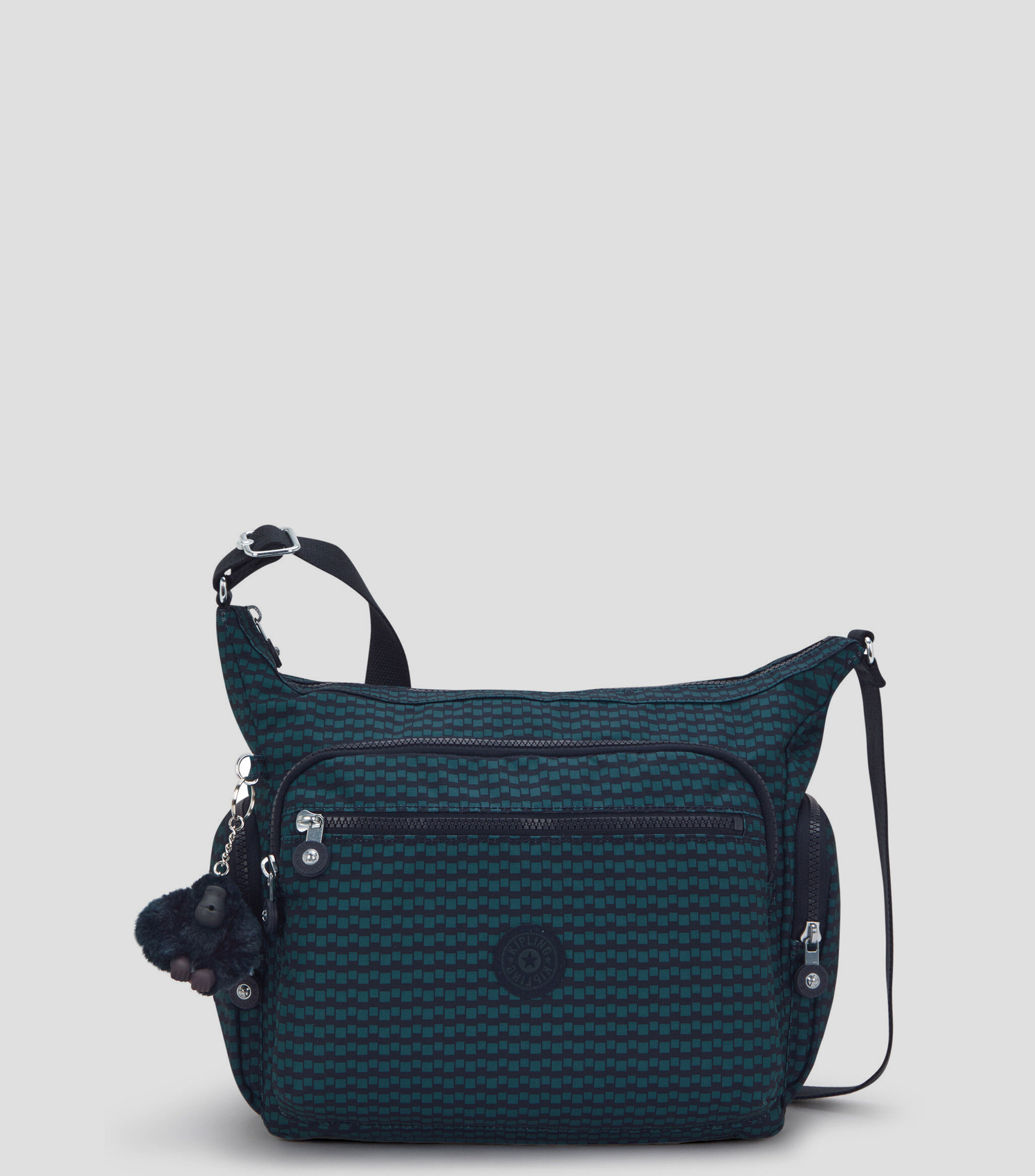 Bolsa shoulder verde con negro Gabbie estampada Mujer