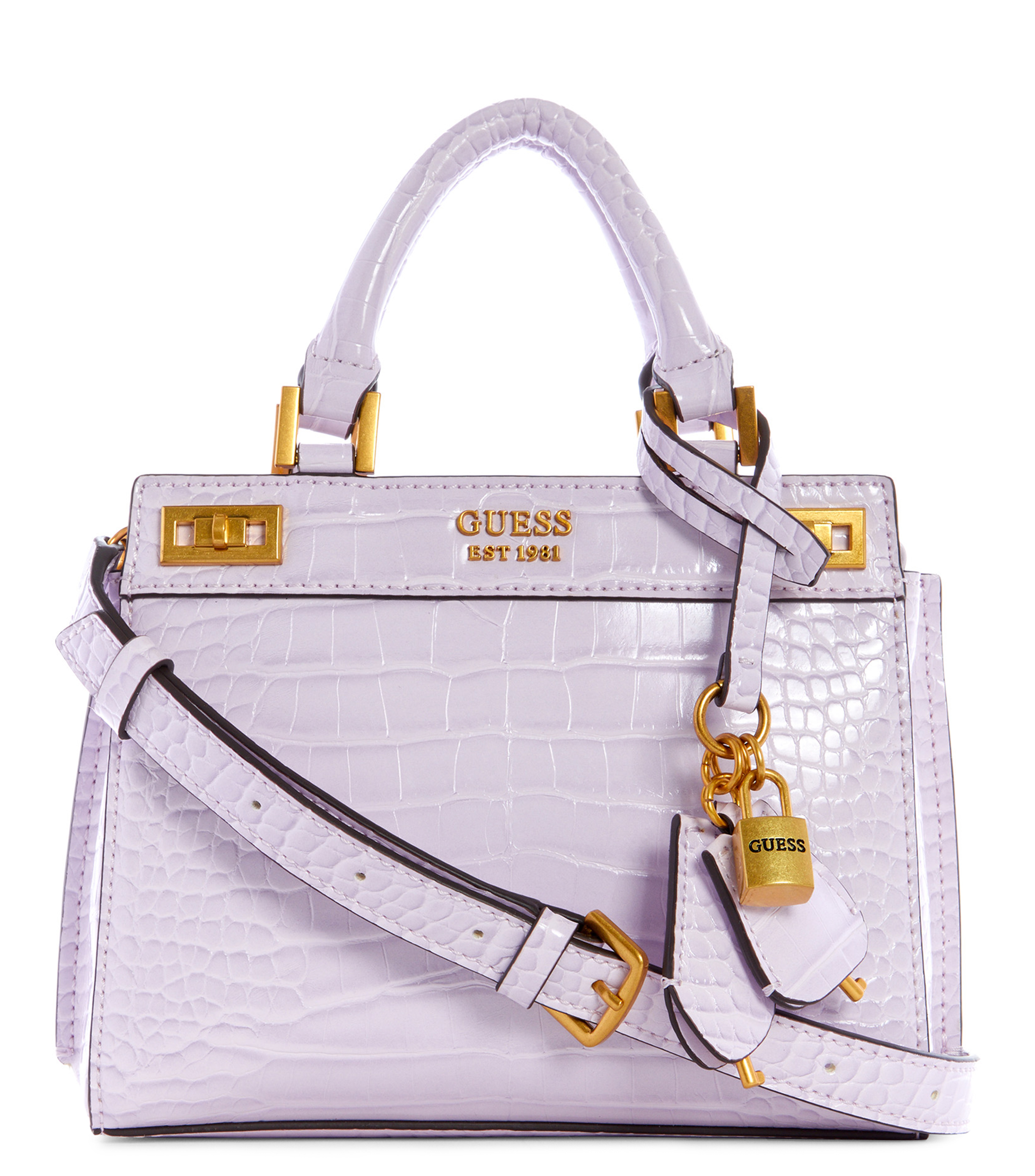 Guess: Bolso Satchel mini blanco Katey Mujer | El Palacio de Hierro