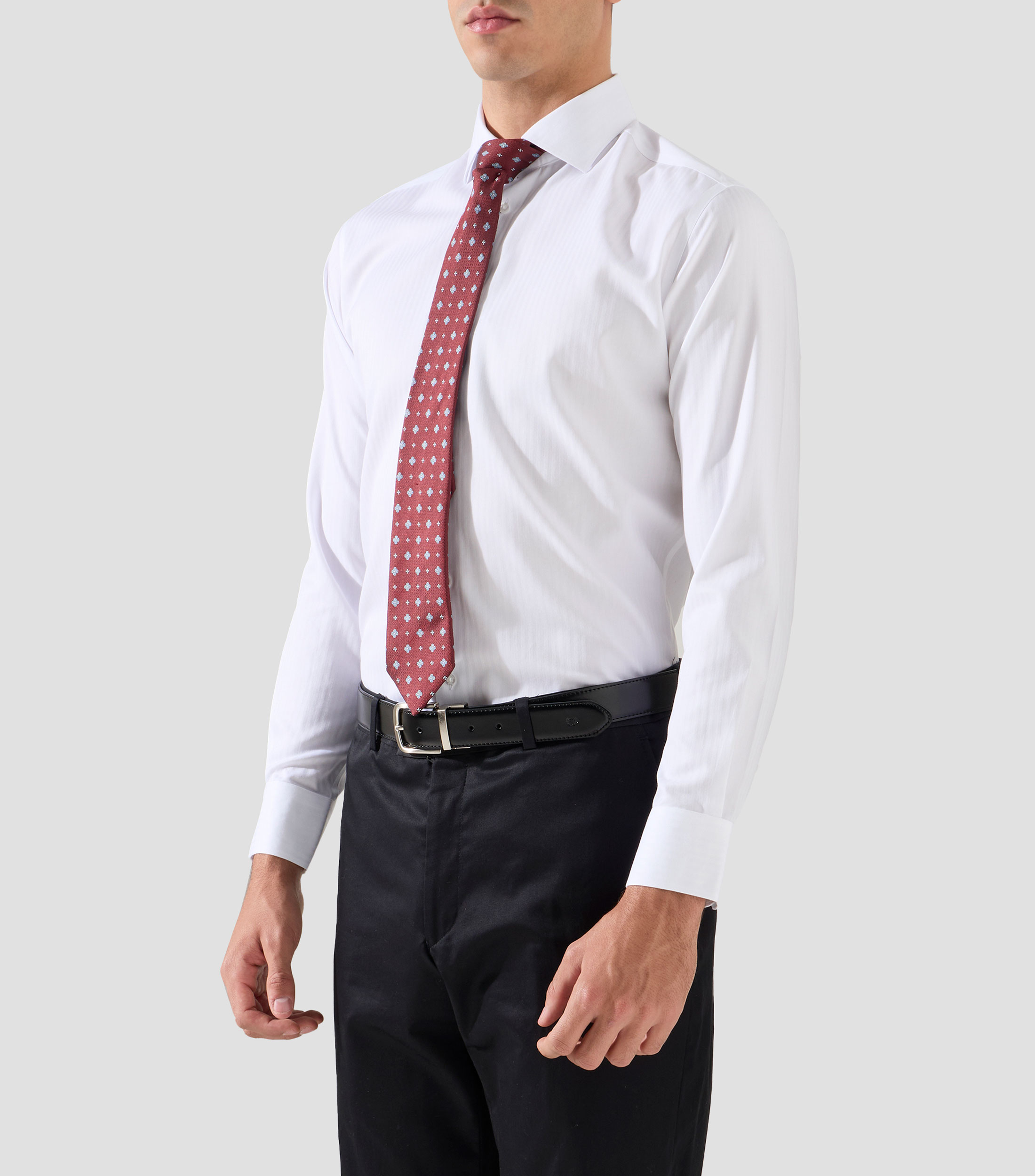 Camisa de vestir con rayas con manga larga Hombre
