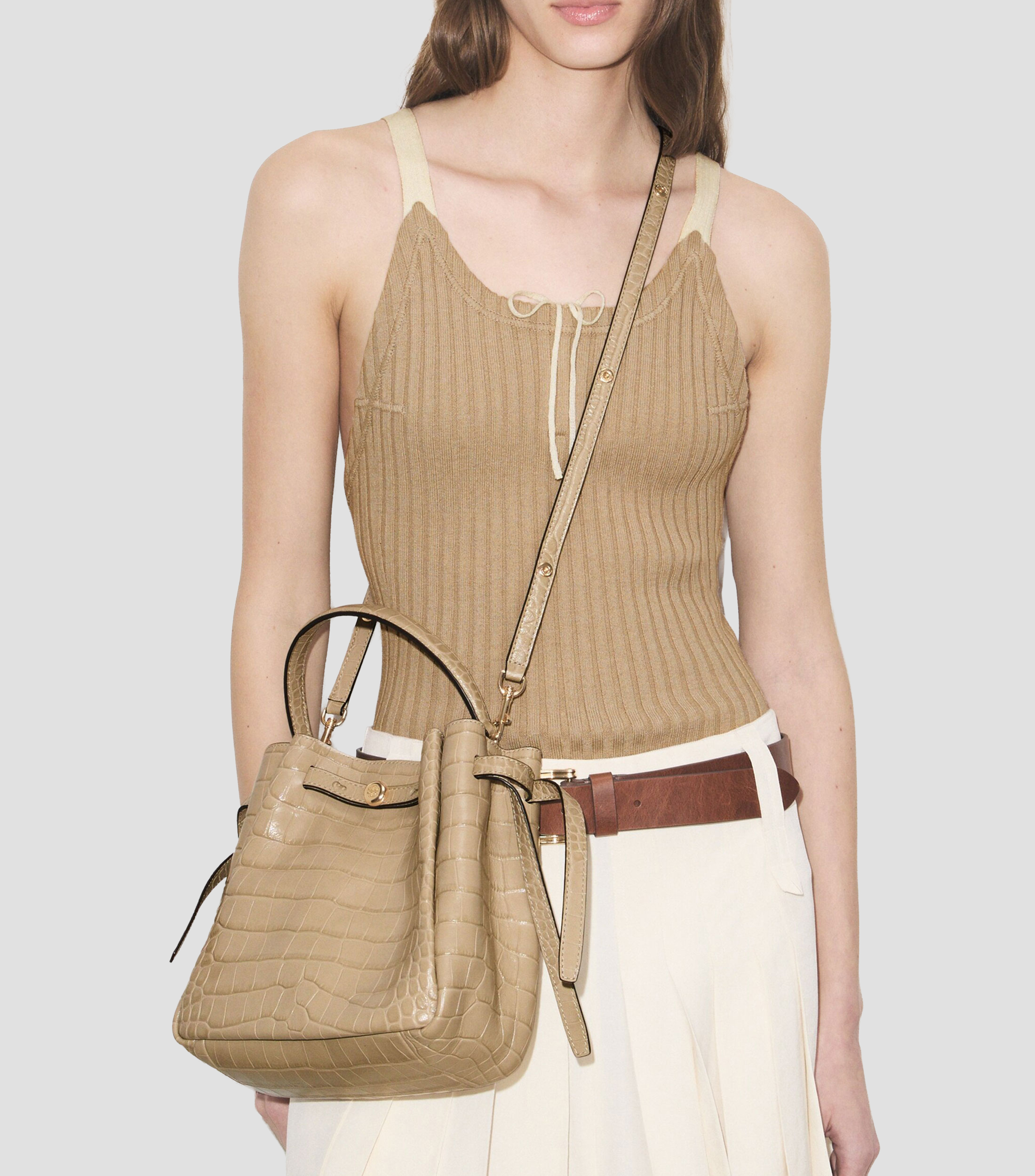 Bolsa en piel crossbody Romy Bucket Bag Animal Skin