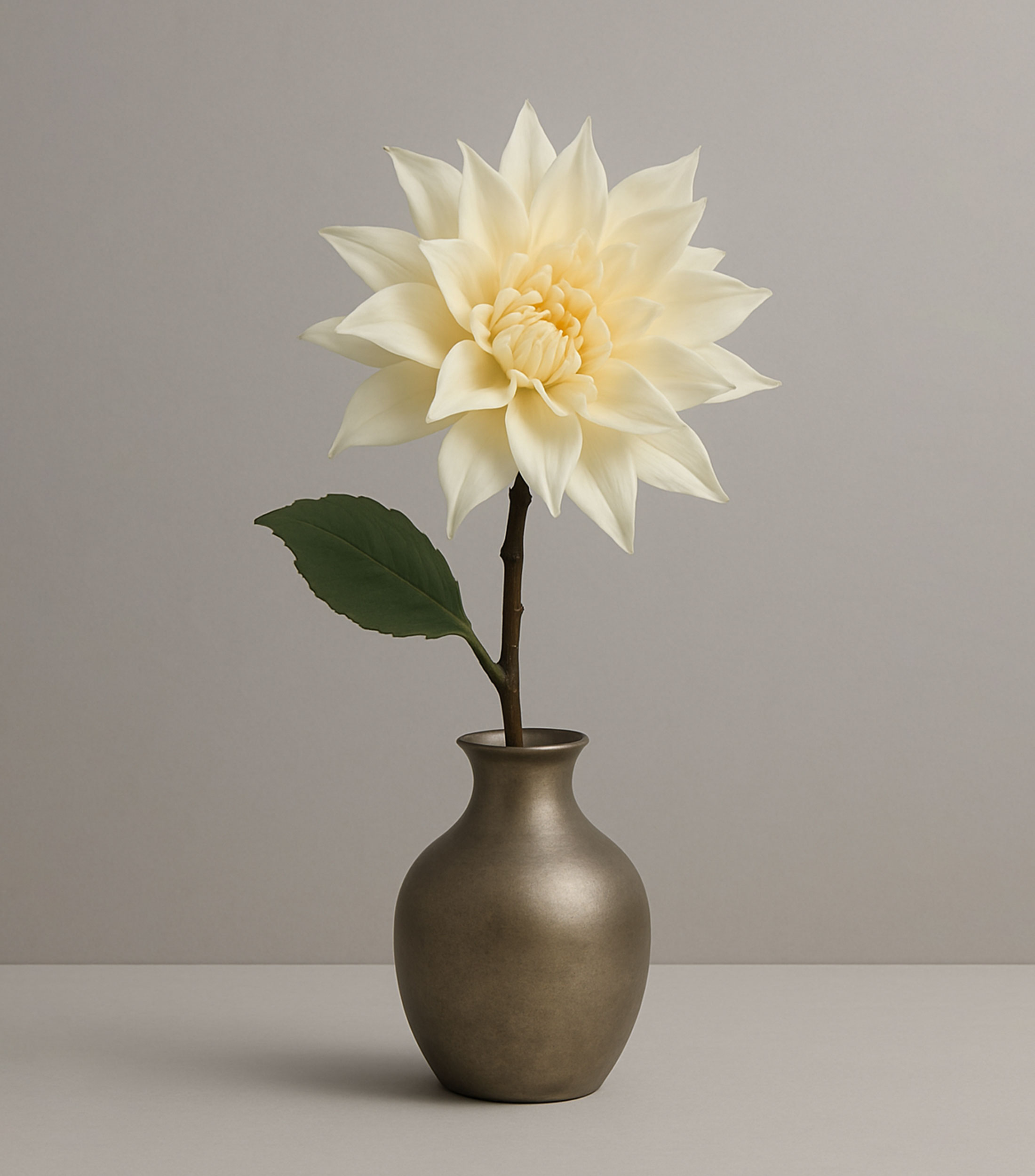 Flor decorativa Dahlia ivory, artificial