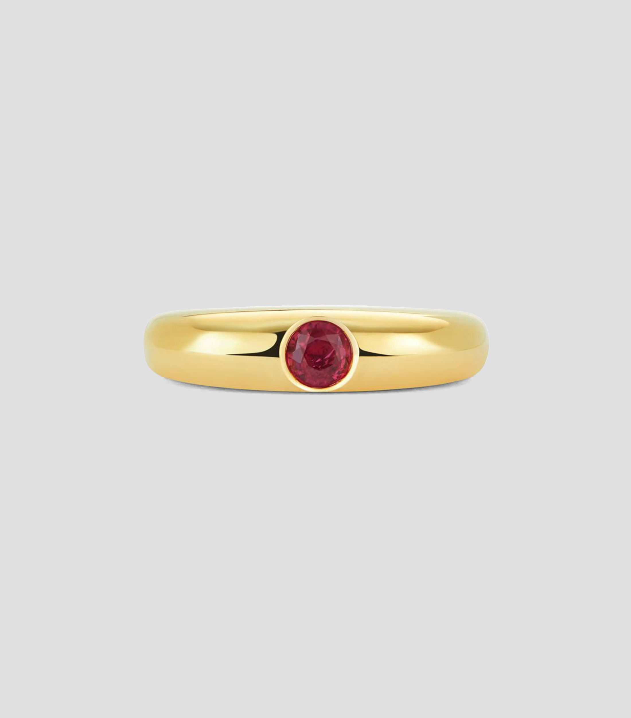 Anillo en Oro amarillo de 18 Kilates con rubí en talla brillante Mujer