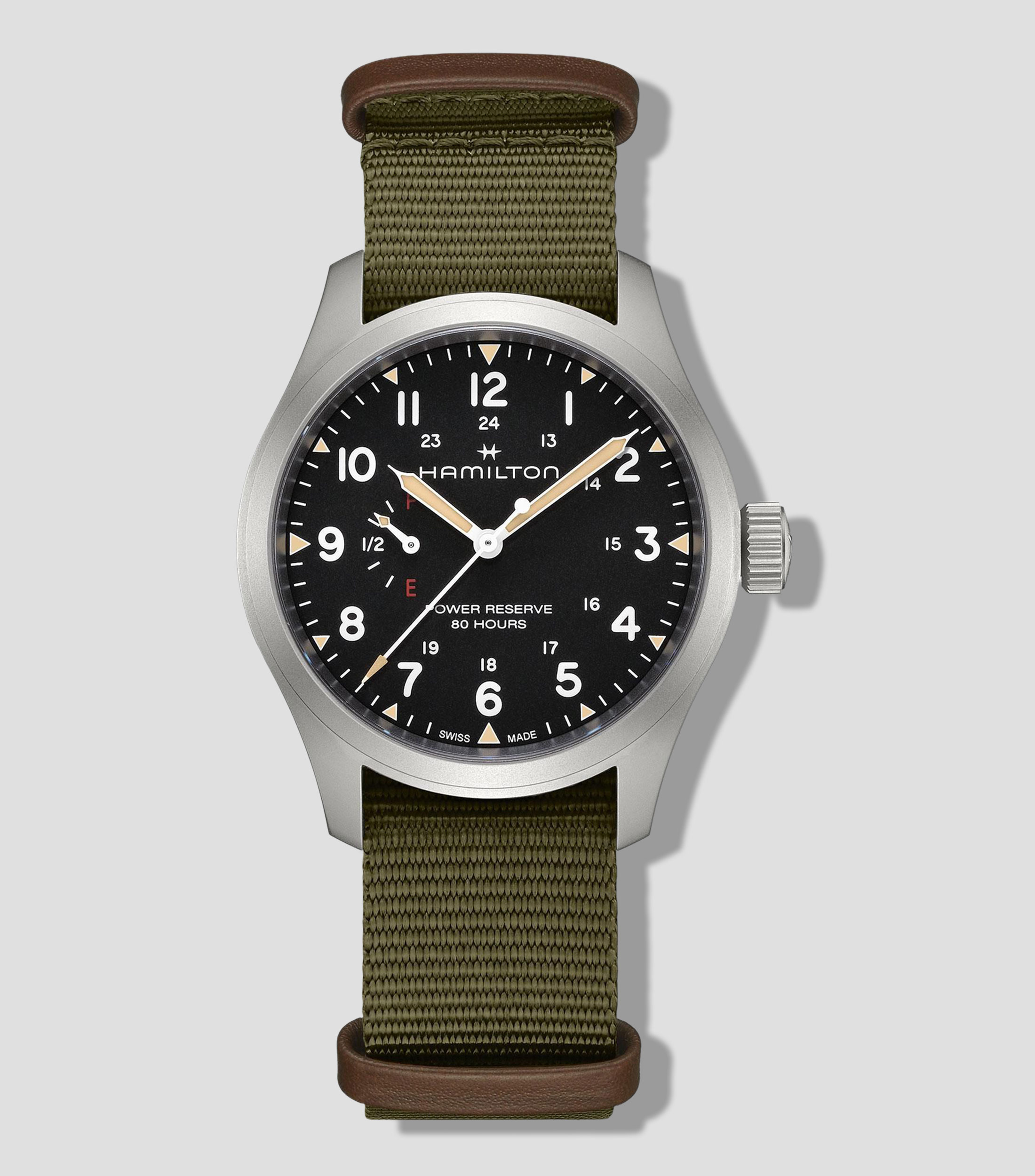 Reloj Unisex Khaki Field Power Reserve Mechanical Casual Plateado