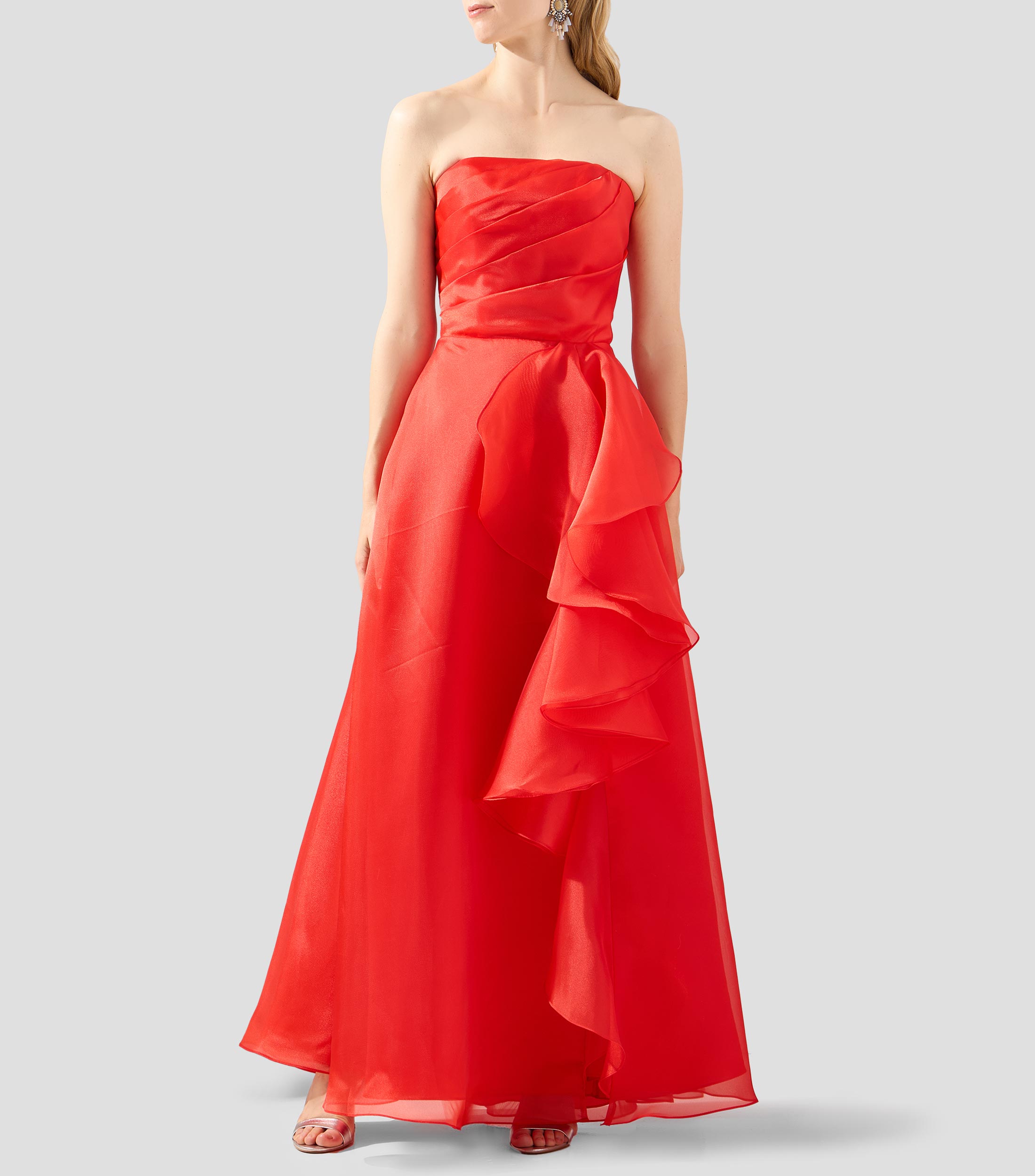 Vestido de fiesta largo liso Mujer