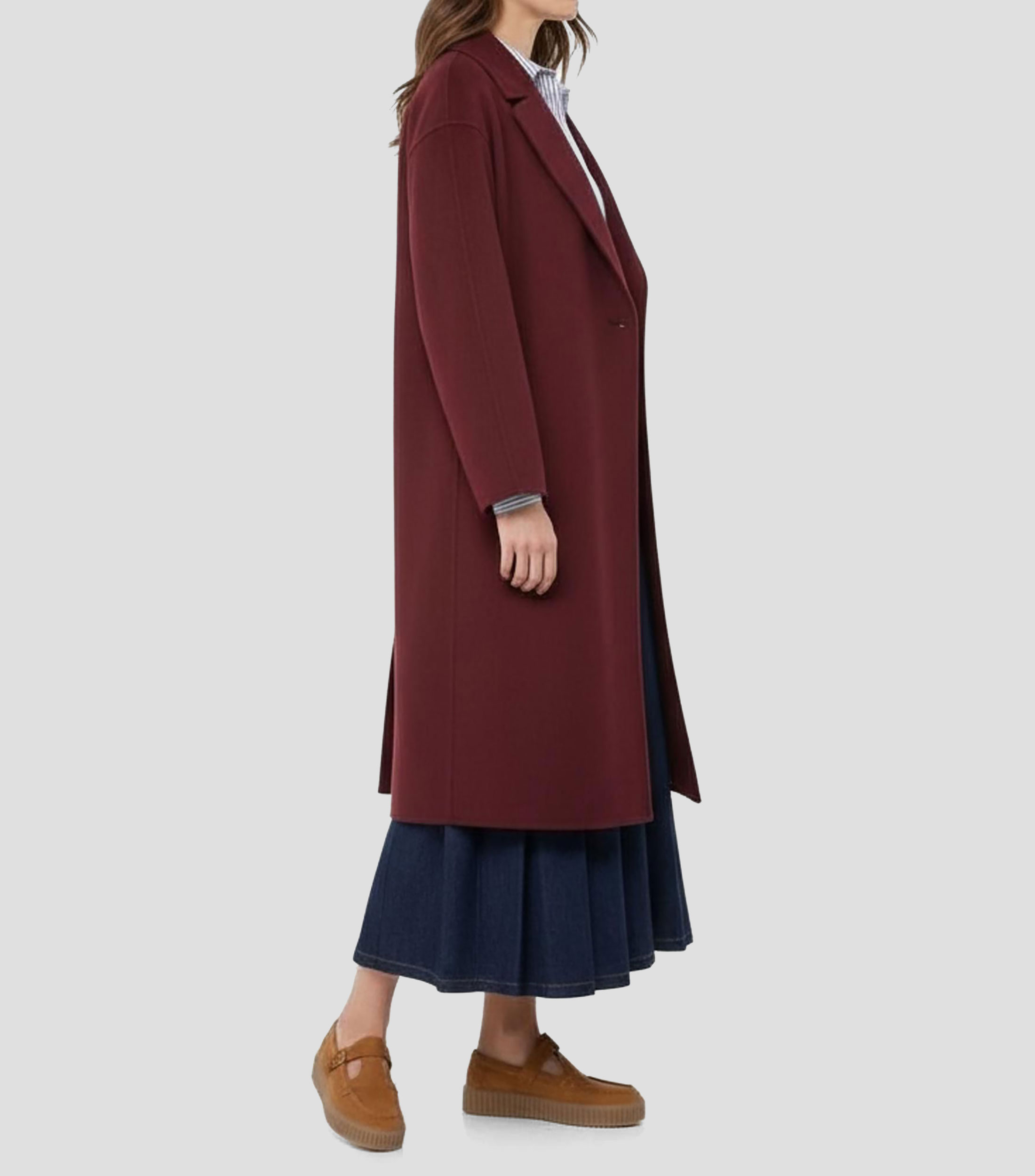 Abrigo midi con cinta Mujer