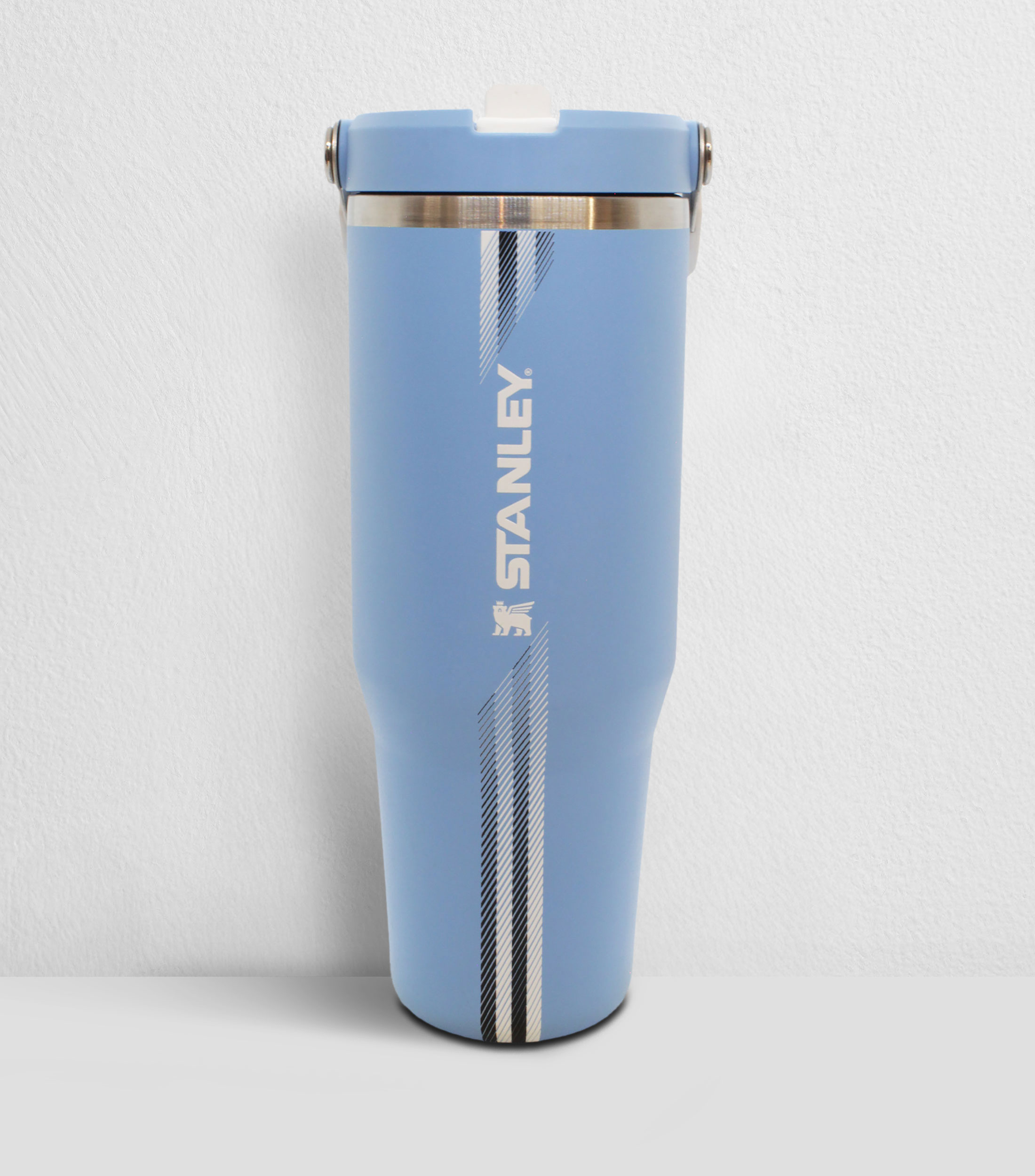 Termo Stanley IceFlow Flip Straw azul en acero inoxidable con popote, 887 ml