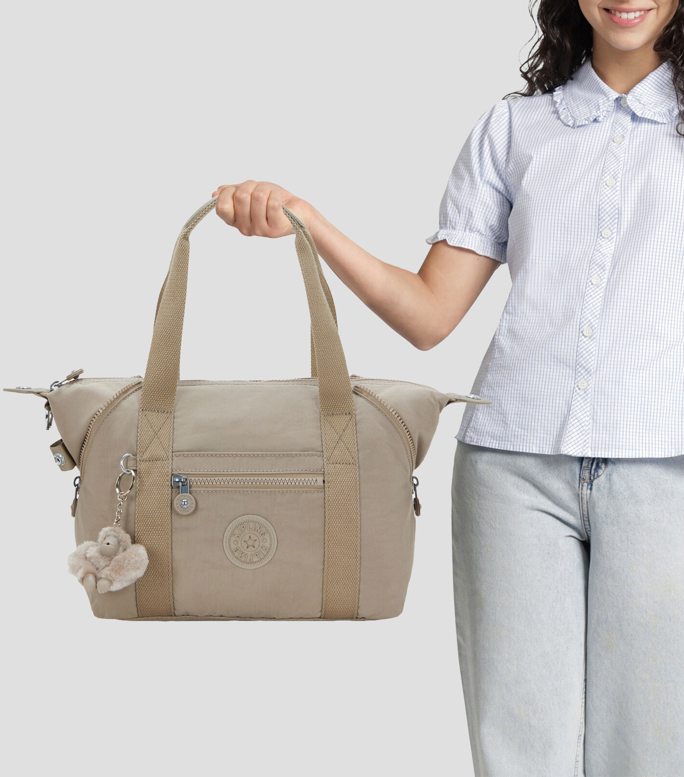 Bolsa Shoulder Taupe Art Mini Soft lisa Mujer