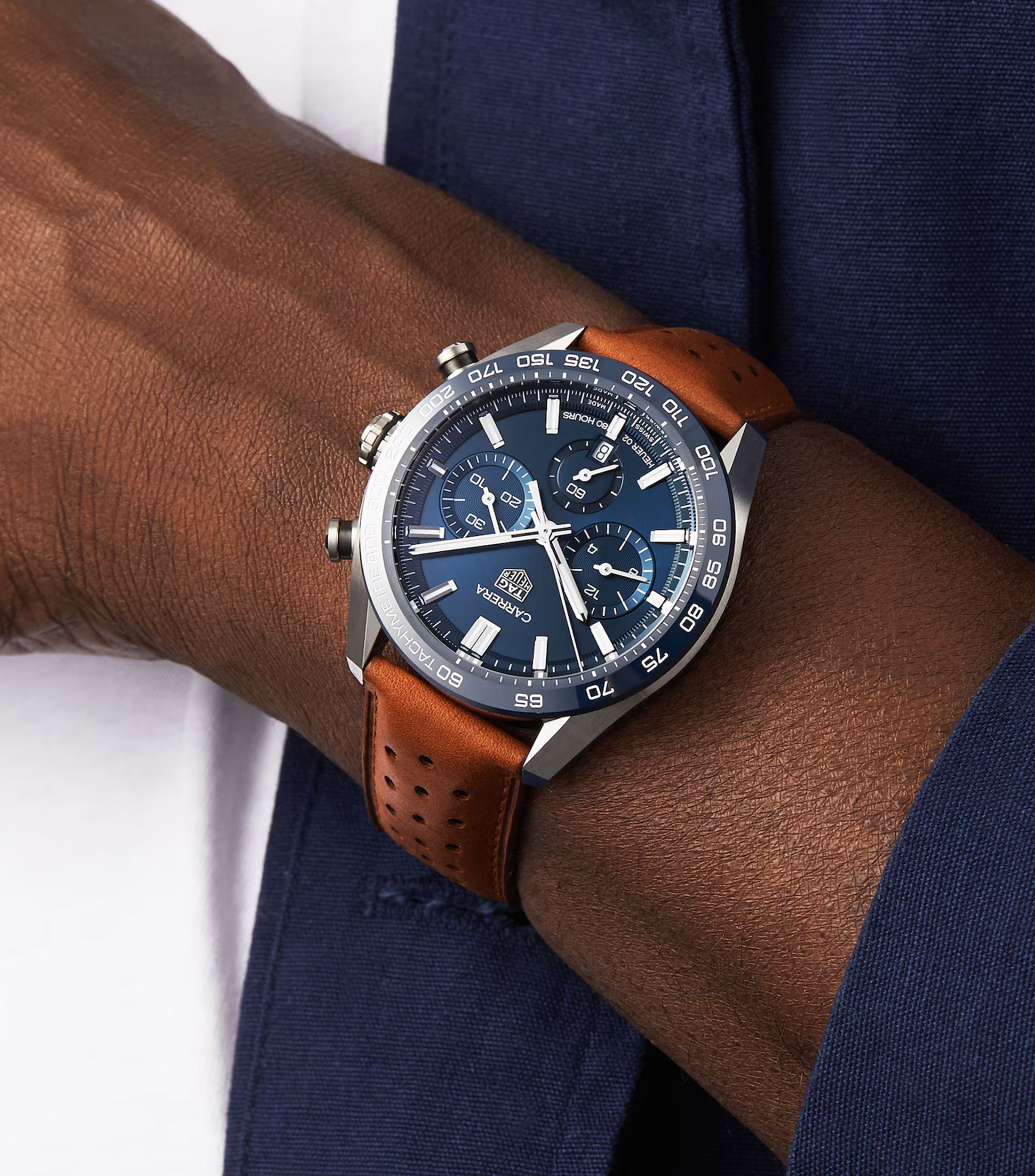 Reloj para Hombre Carrera Casual Azul, Plateado