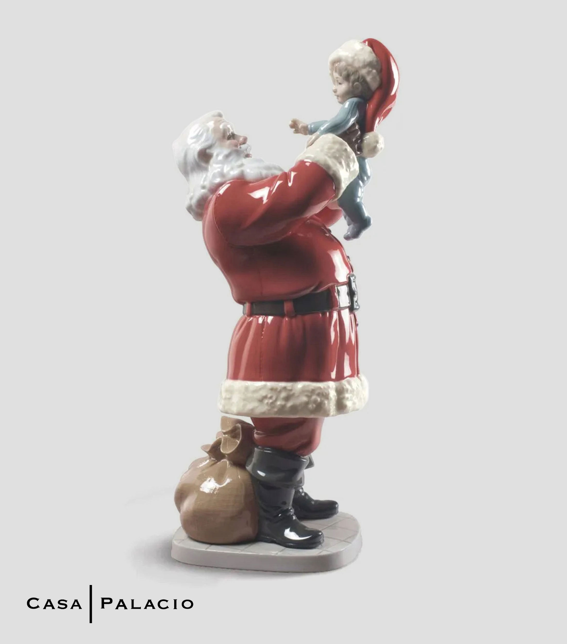 Figura Feliz Navidad Papa Noel En porcelana