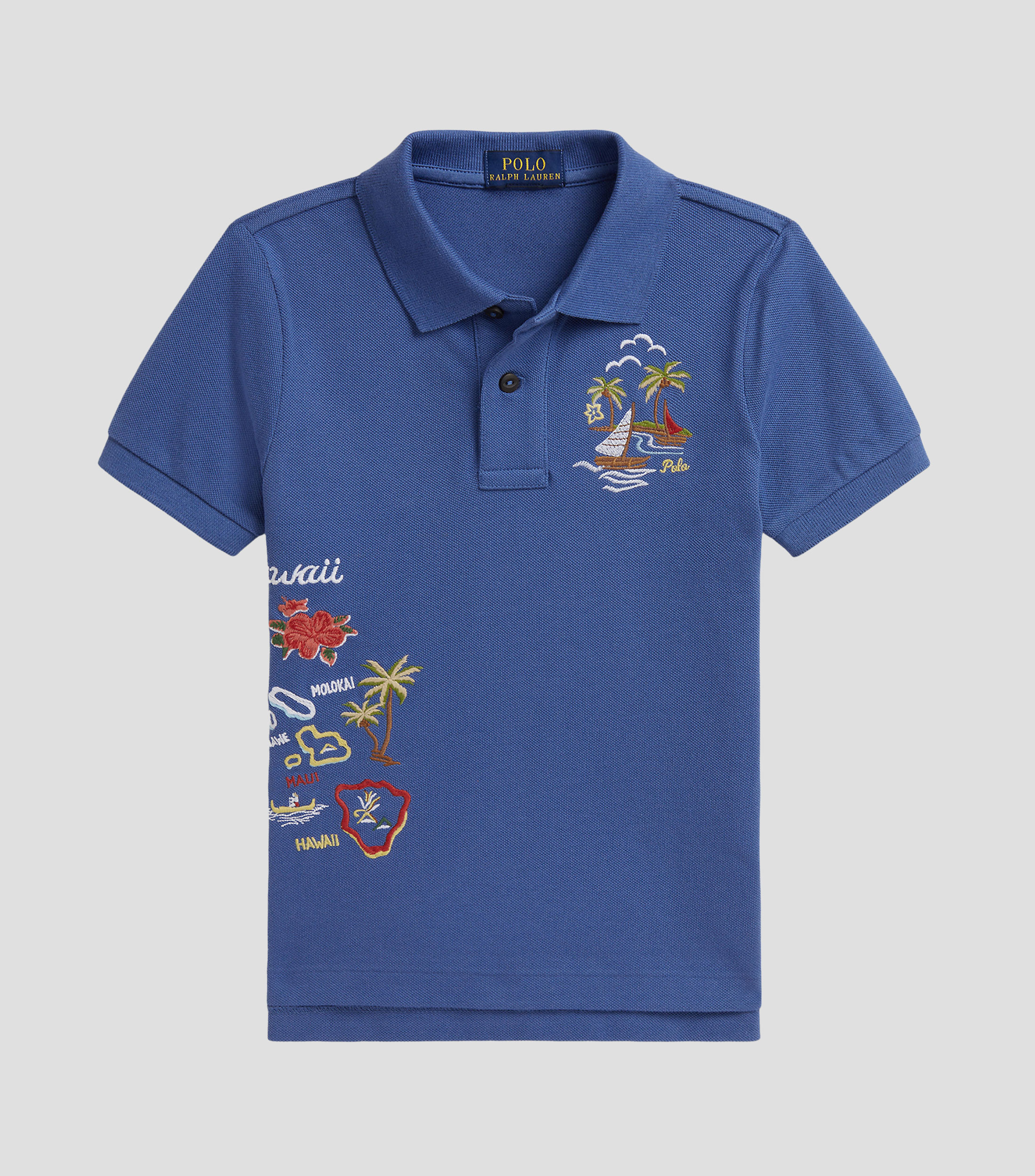 Playera tipo polo con manga corta bordada Niño
