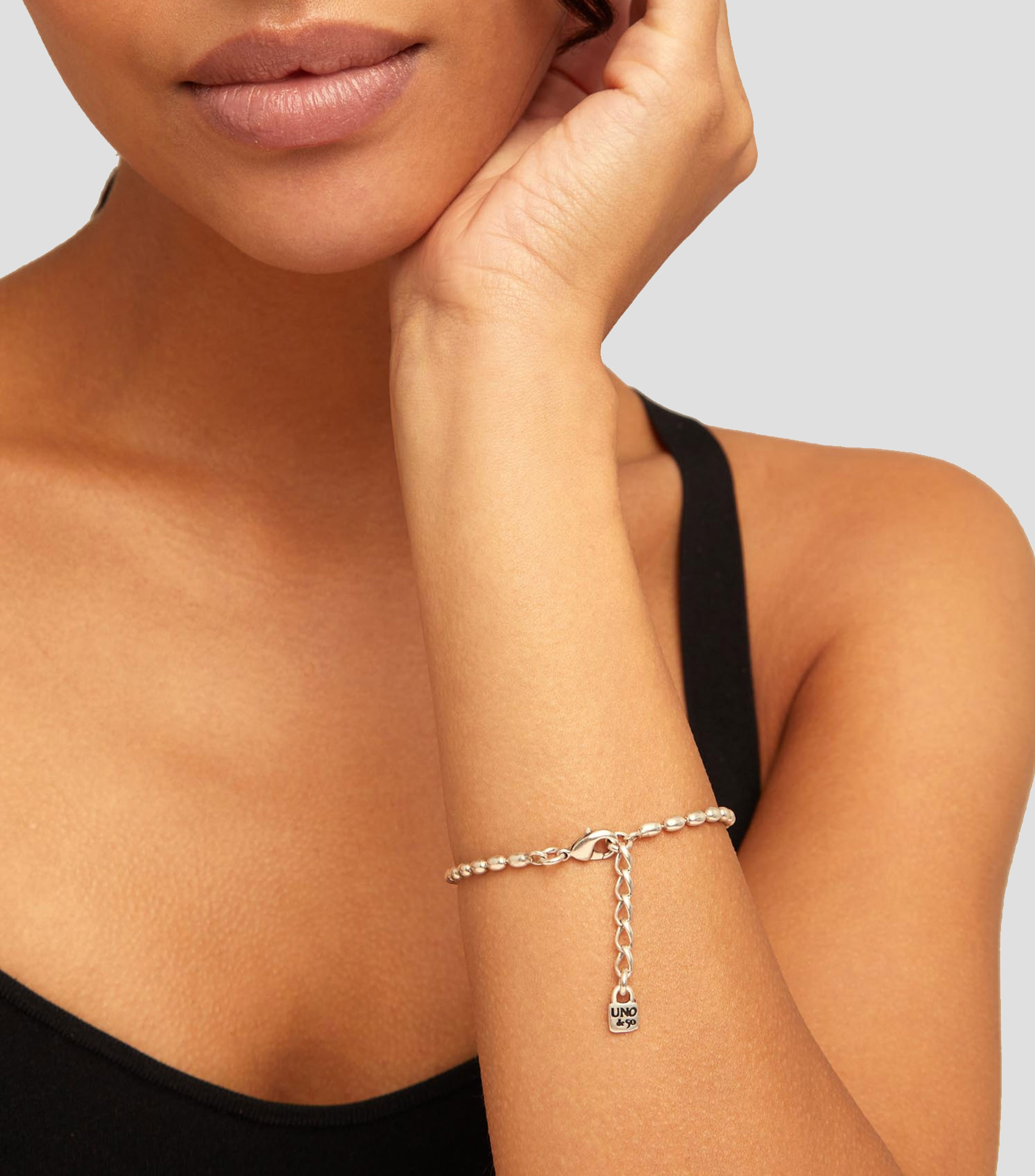 Pulsera plateada con eslabones Personalization Mujer