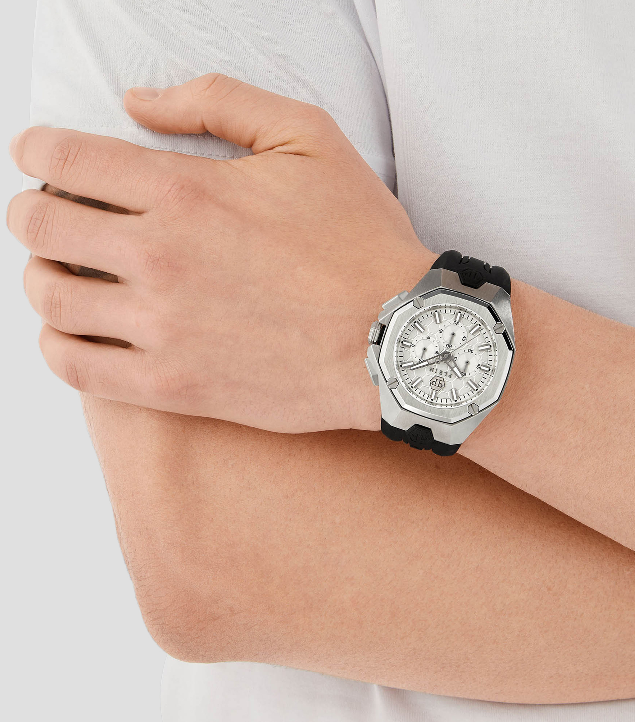 Reloj para Hombre Octagon casual plateado