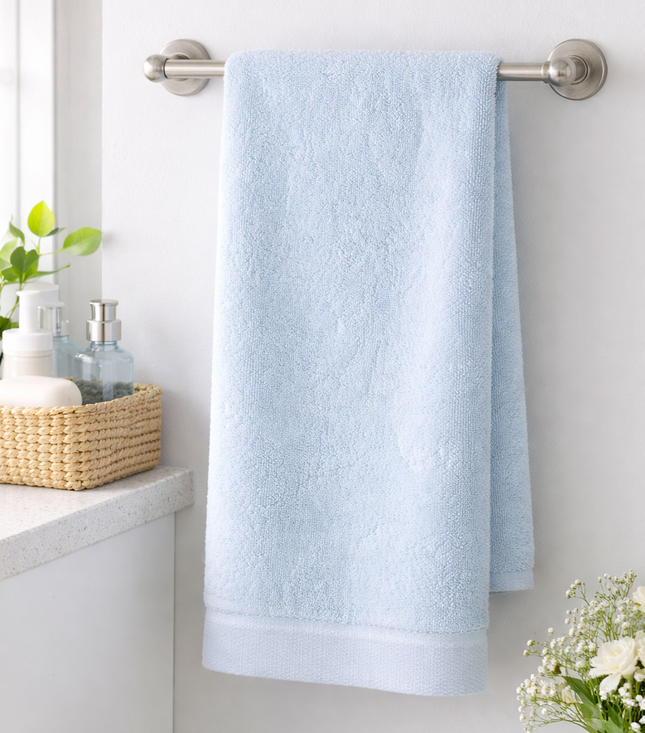 Toalla medio baño azul