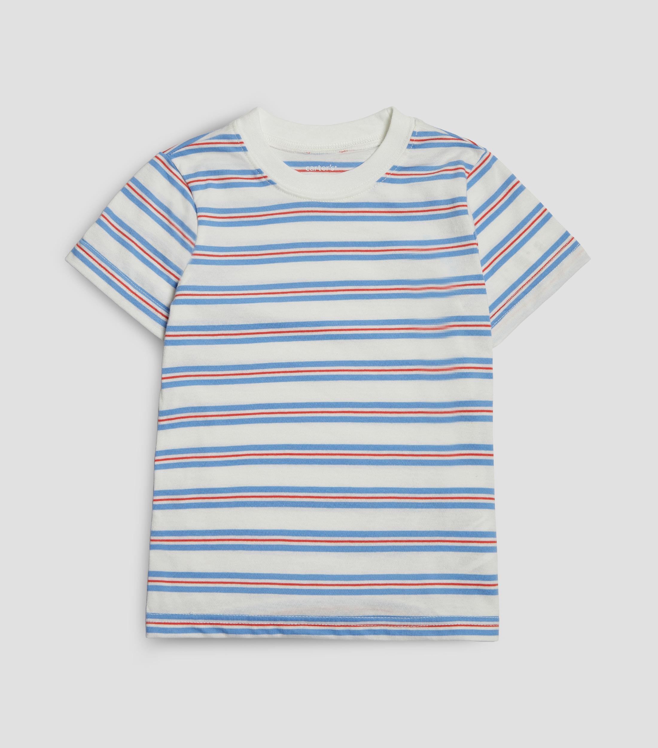 Playera cuello redondo manga corta líneas Niño