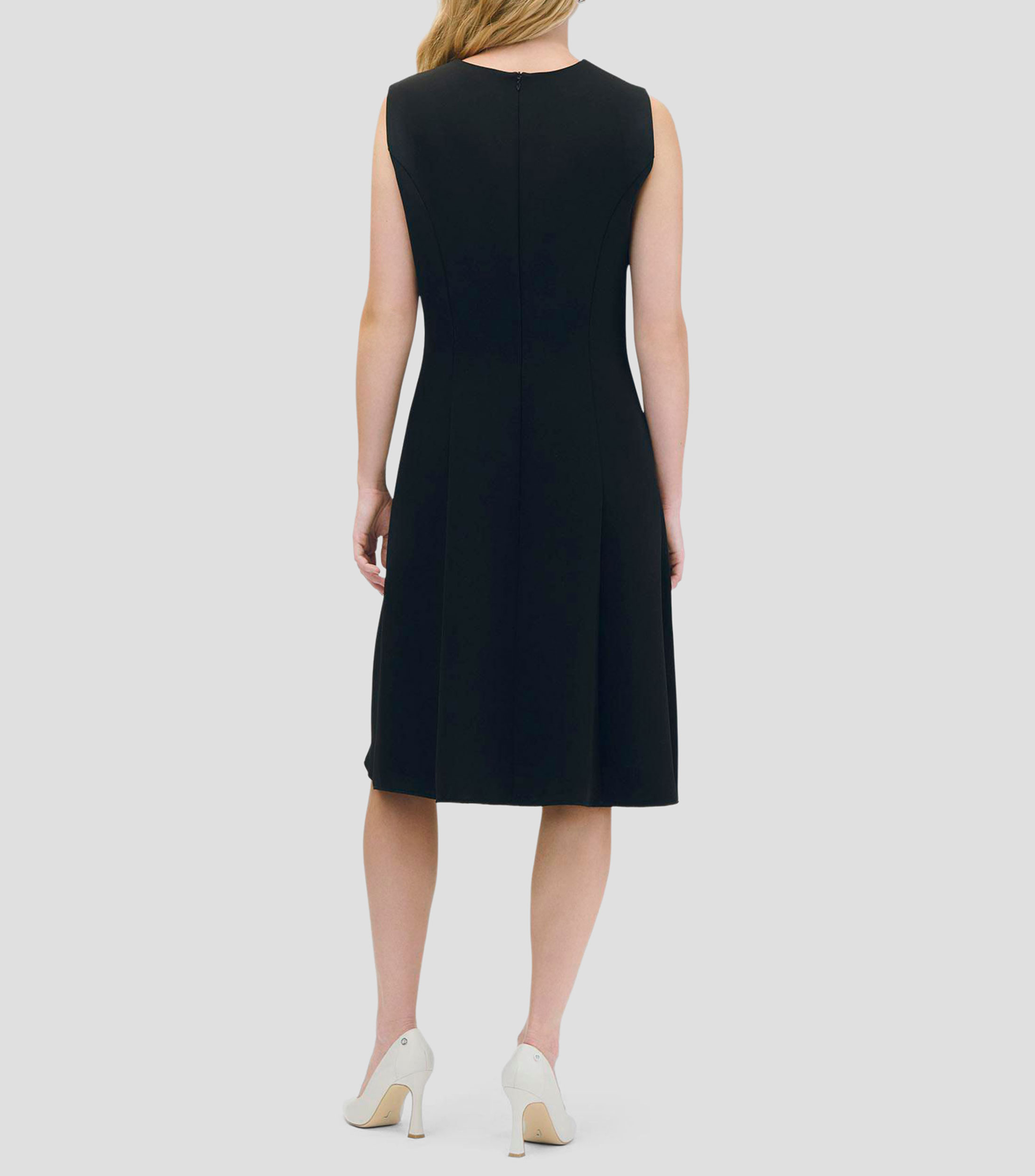 Vestido cruce asimétrico simulado botones laterales Mujer