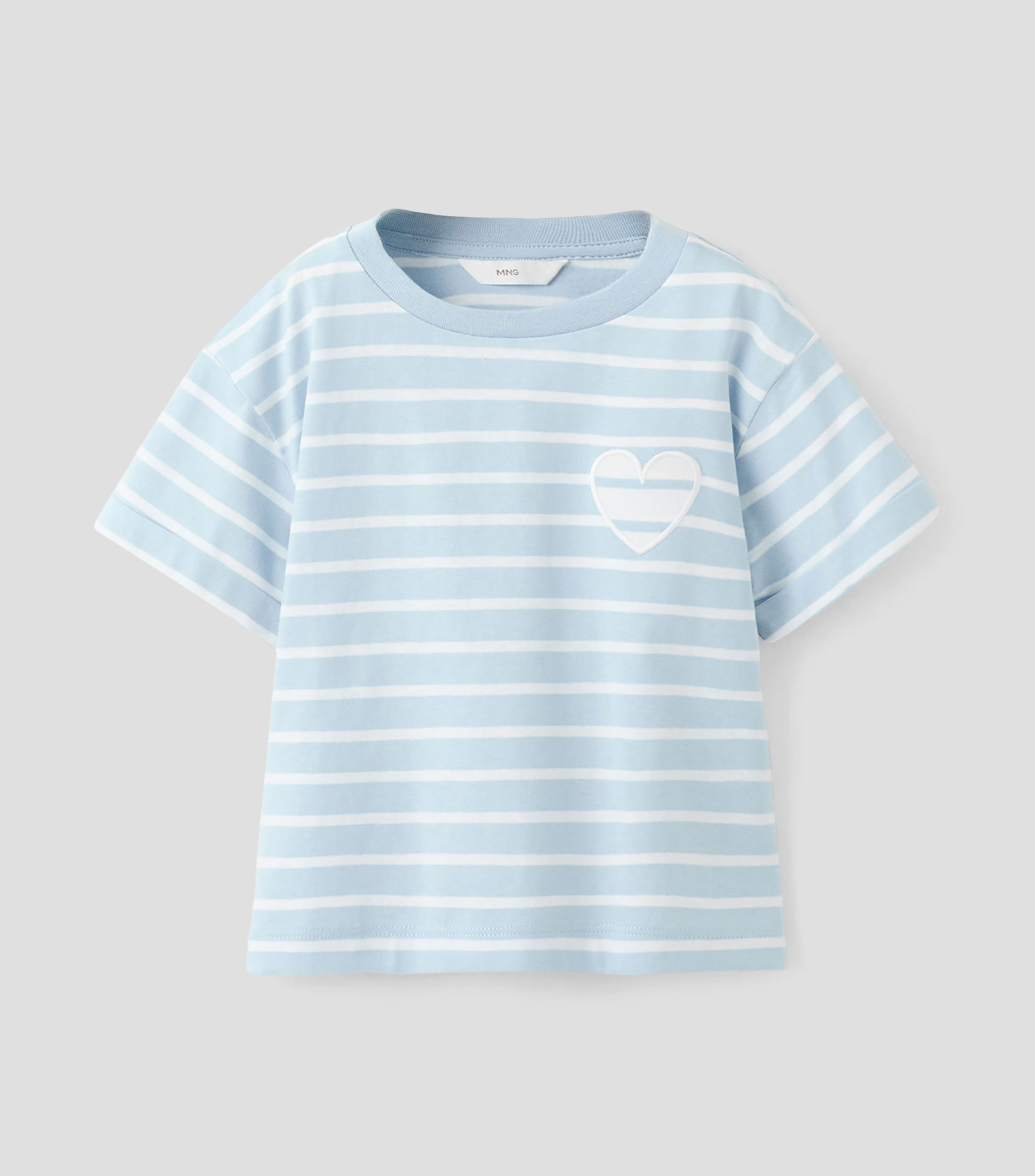 Playera cuello redondo manga corta rayas Niña