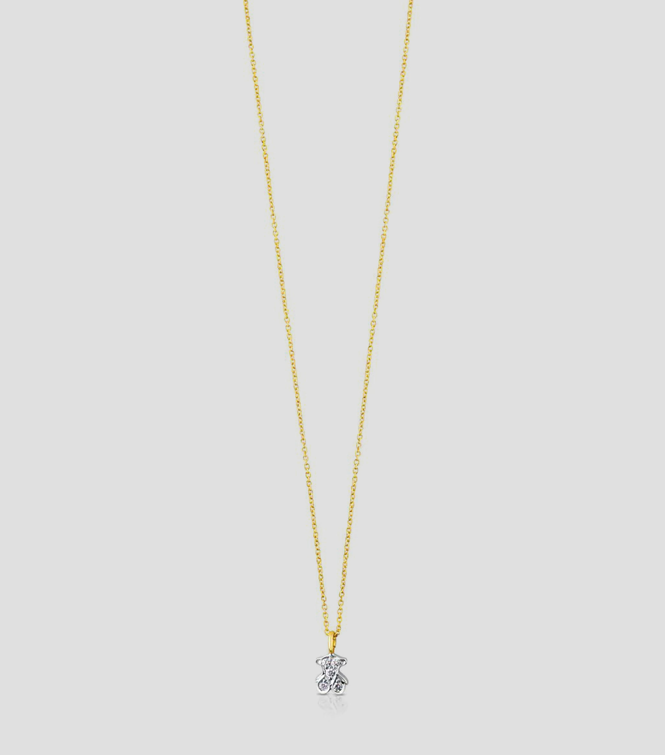 Collar con Oso en oro 18 Kilates Puppies con diamantes Mujer