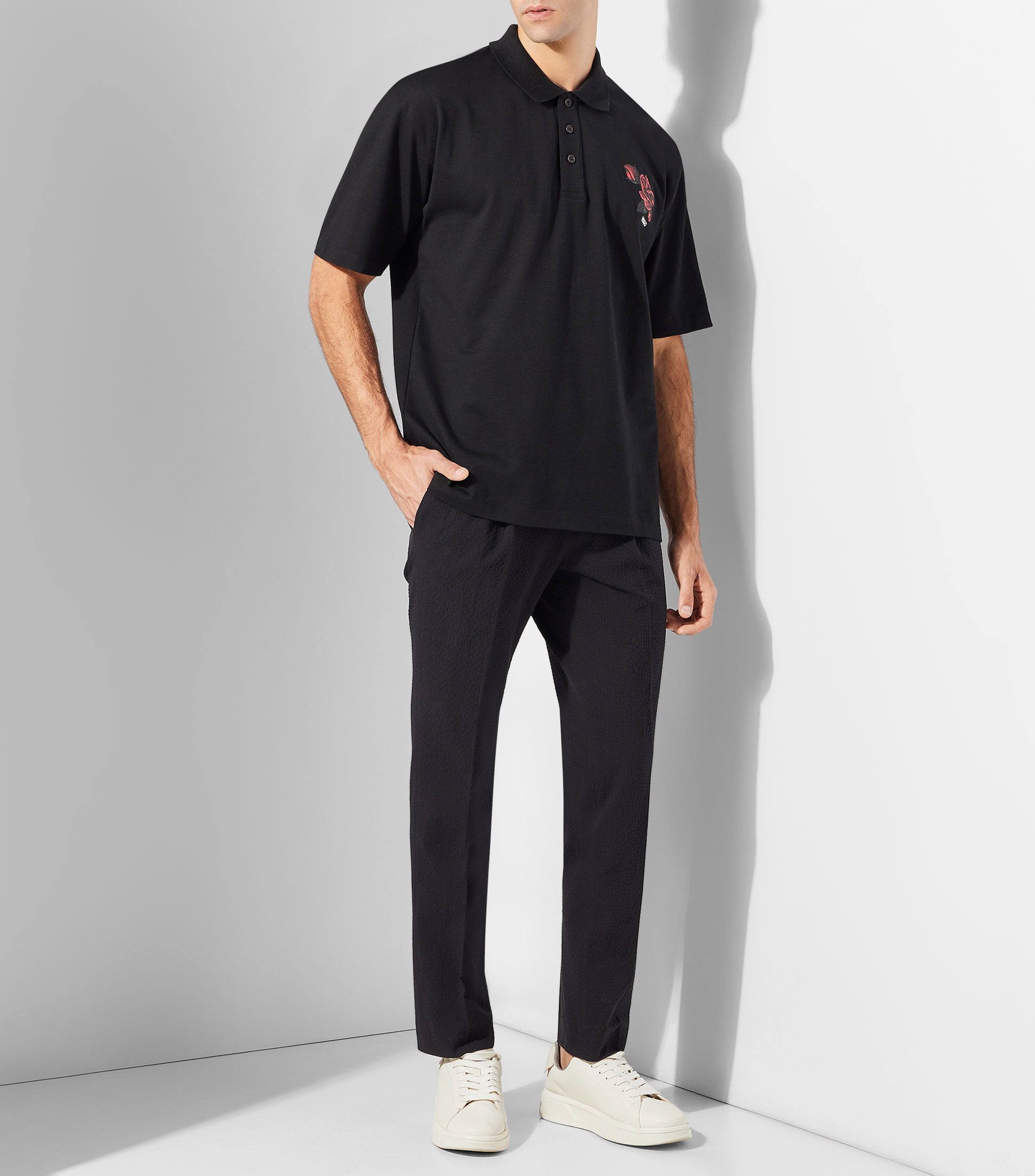 Playera polo manga corta estampada Hombre