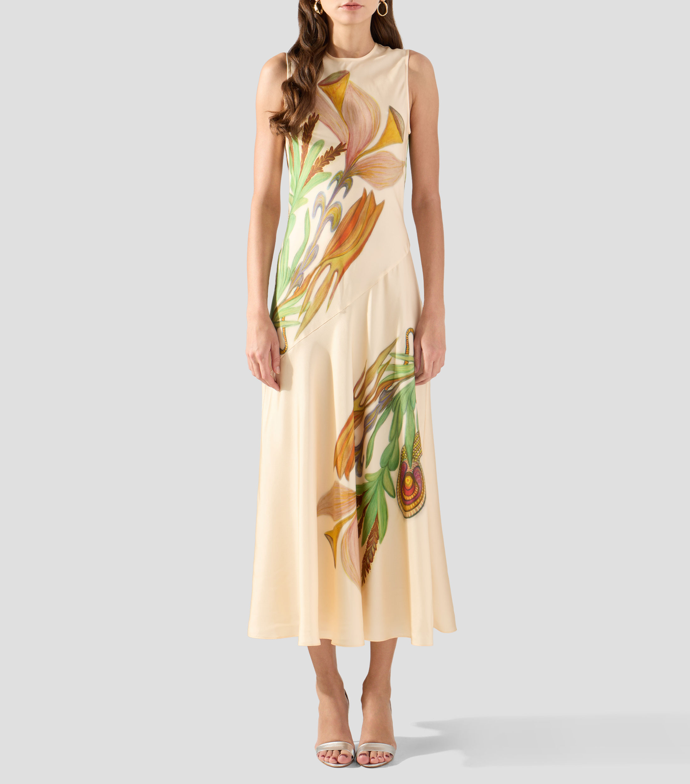 Vestido midi estampado Mujer