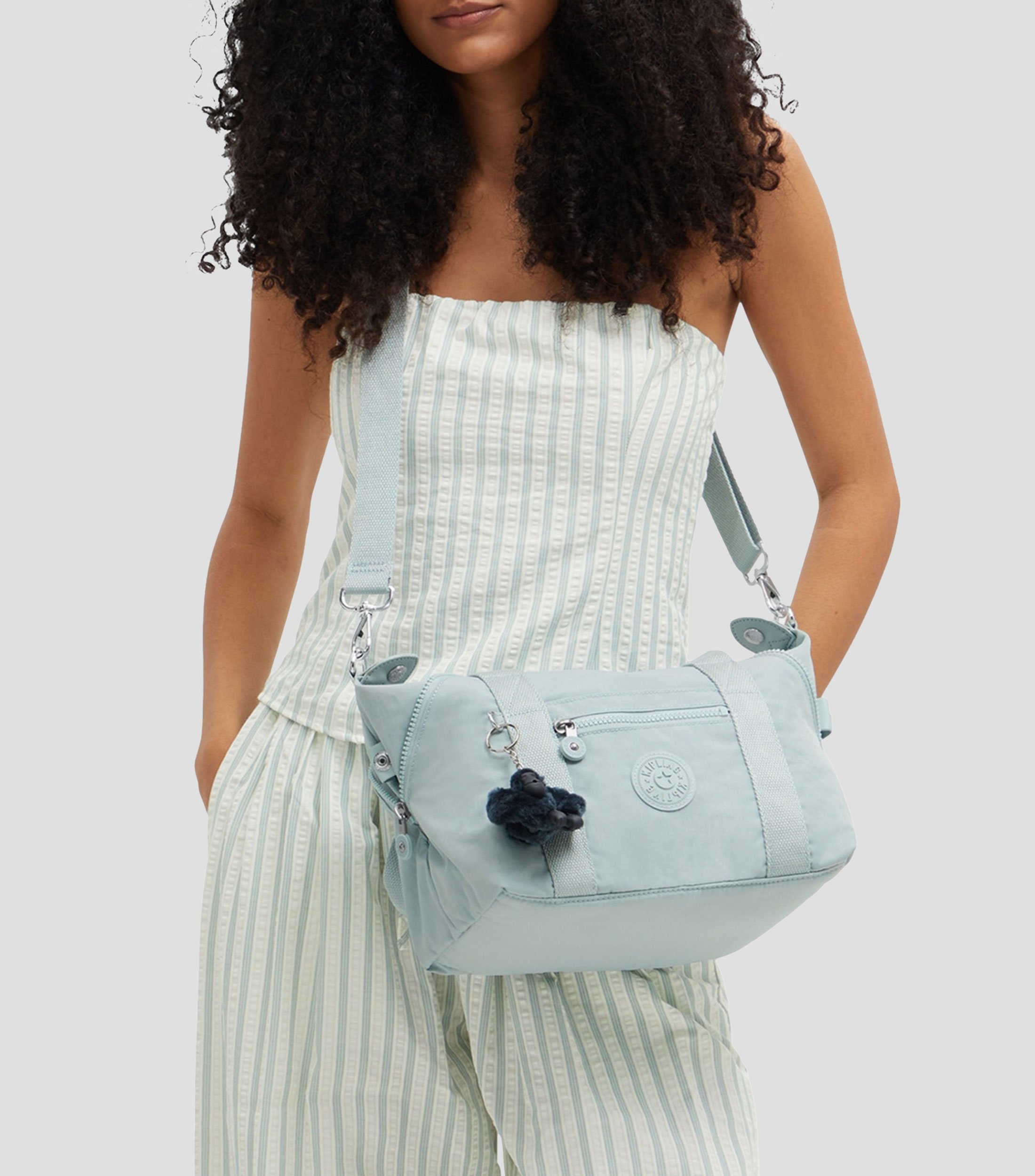 Bolsa crossbody azul lisa Mujer