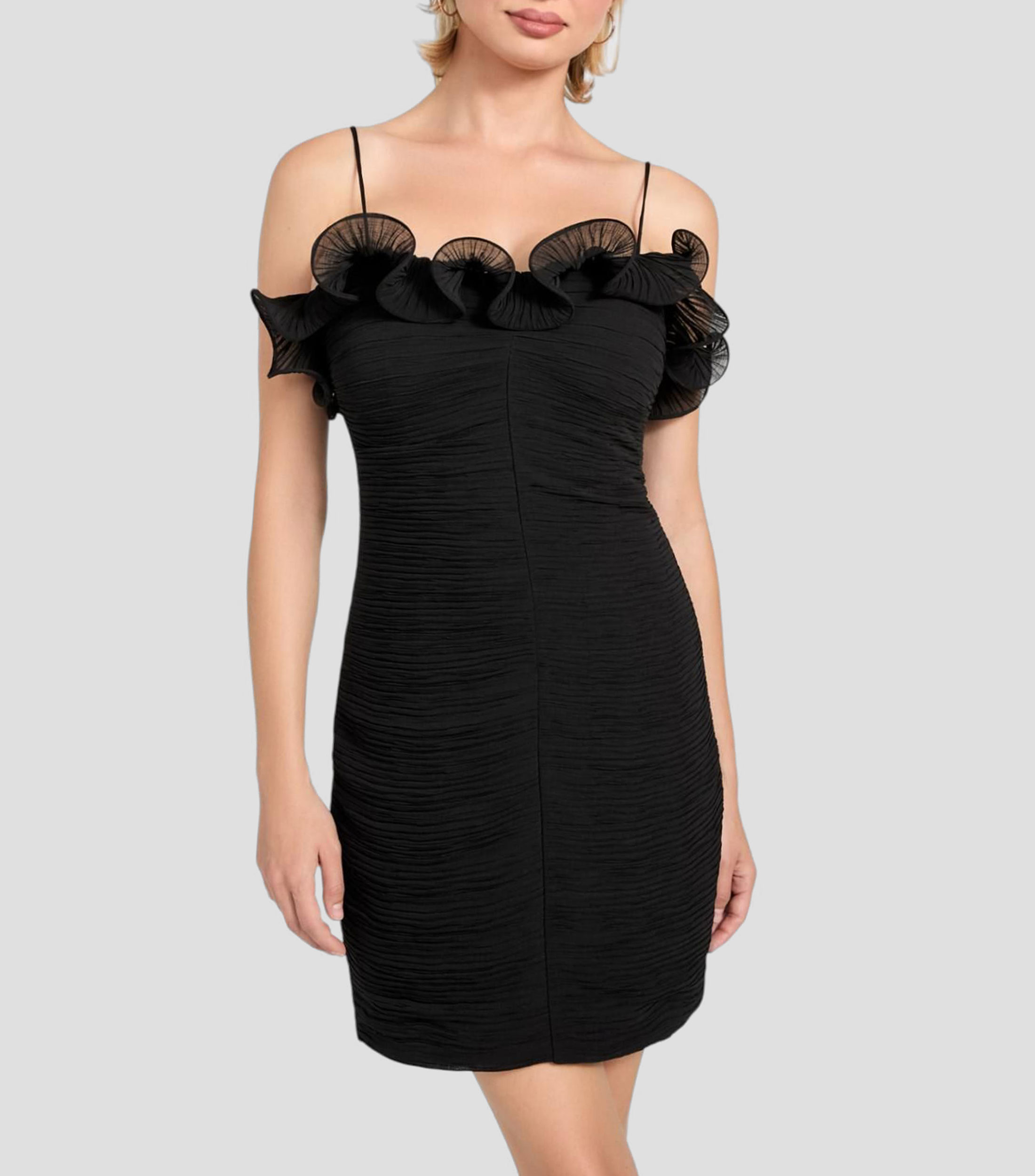 Vestido corto liso Mujer