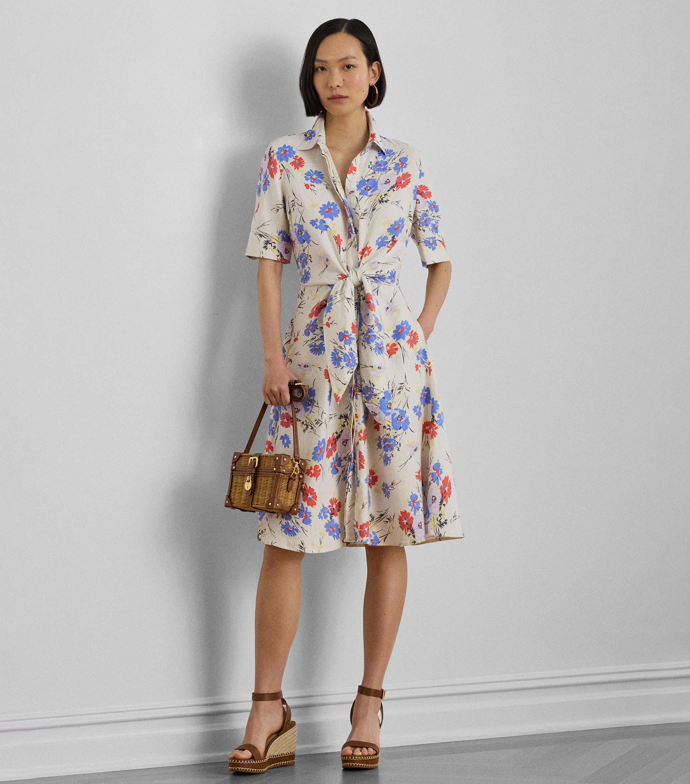 Vestido midi estampado Mujer