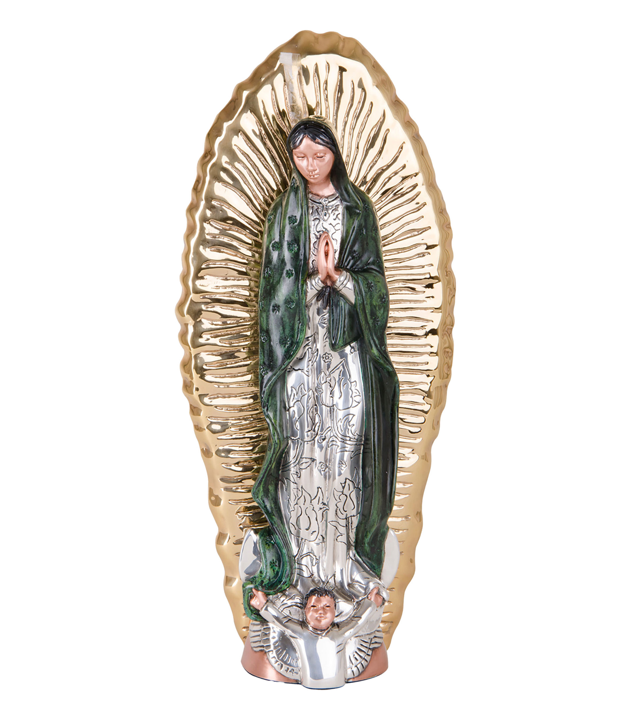 Escultura Virgen de Guadalupe en cobre