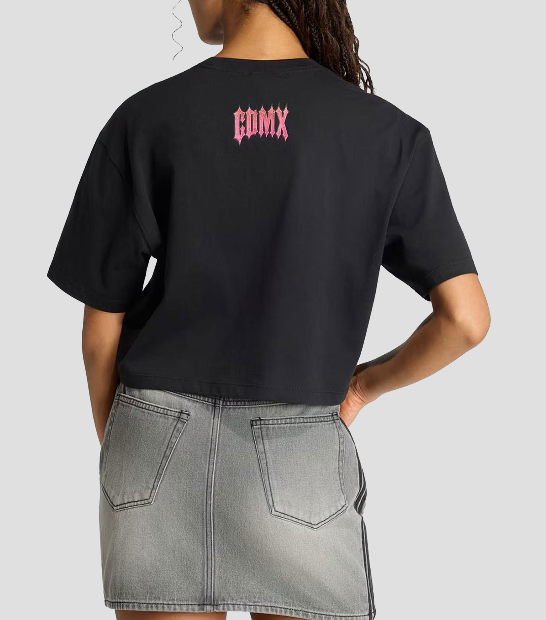 Playera de cuello redondo con manga corta estampada Mujer