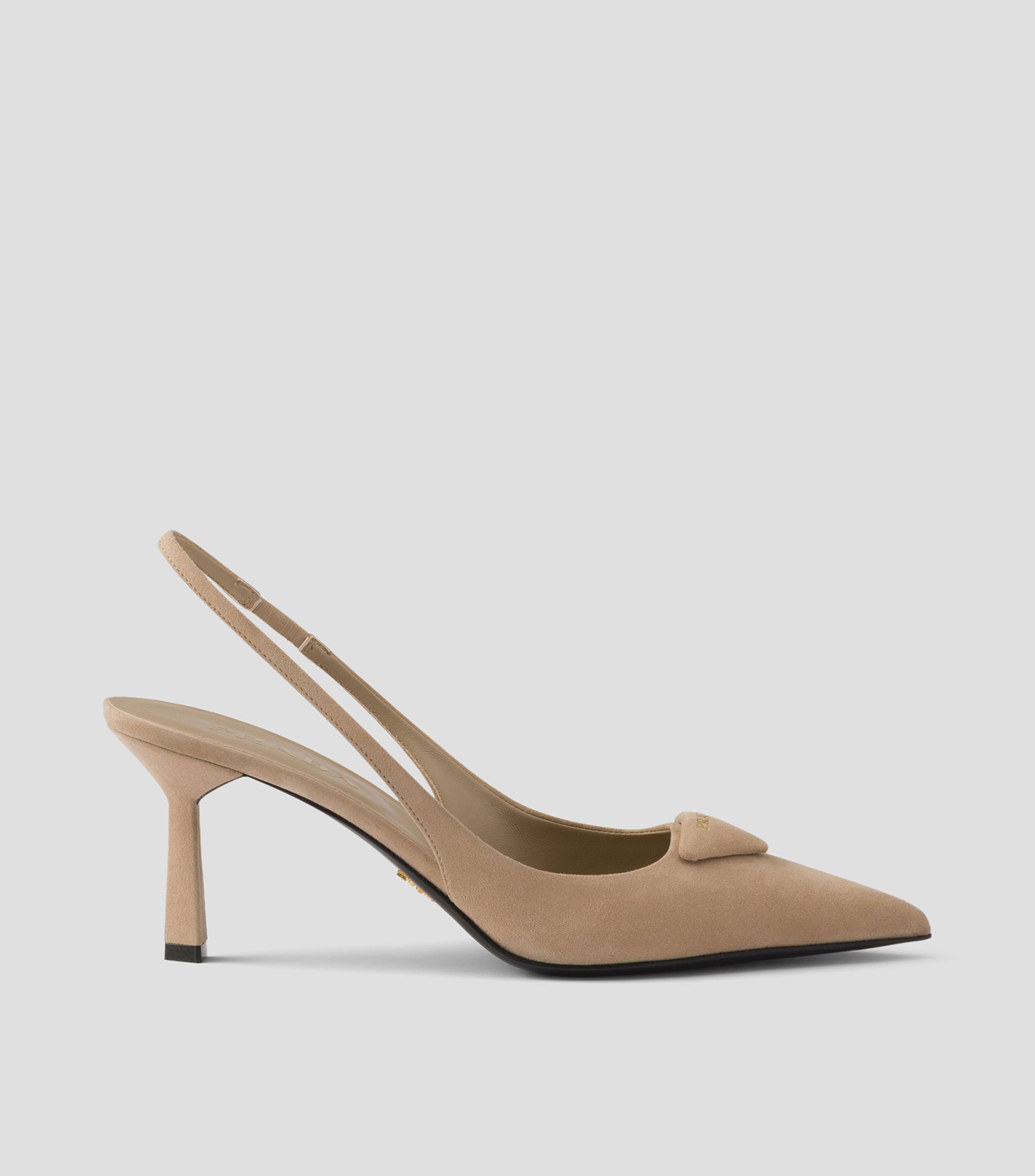 Zapatillas con Tacón Delgado Slingback en Piel Mujer