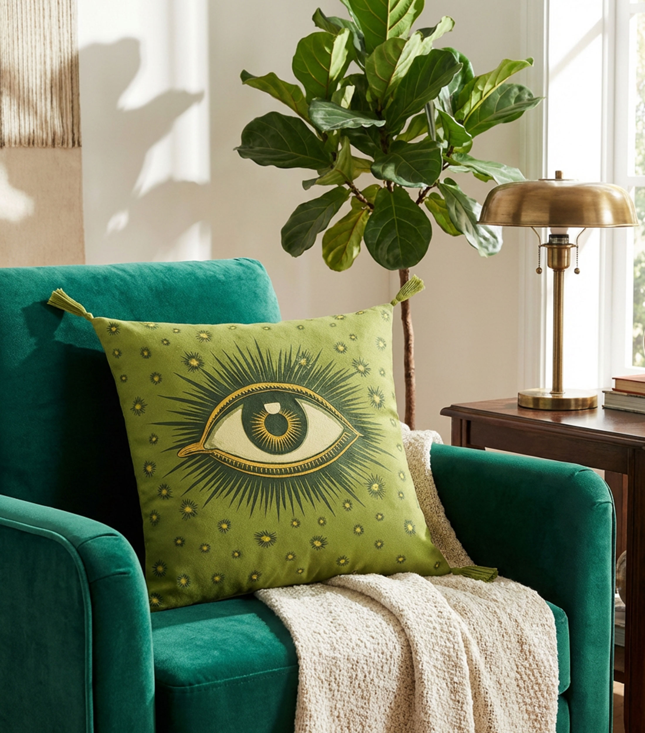 Cojín decorativo Verde olivo