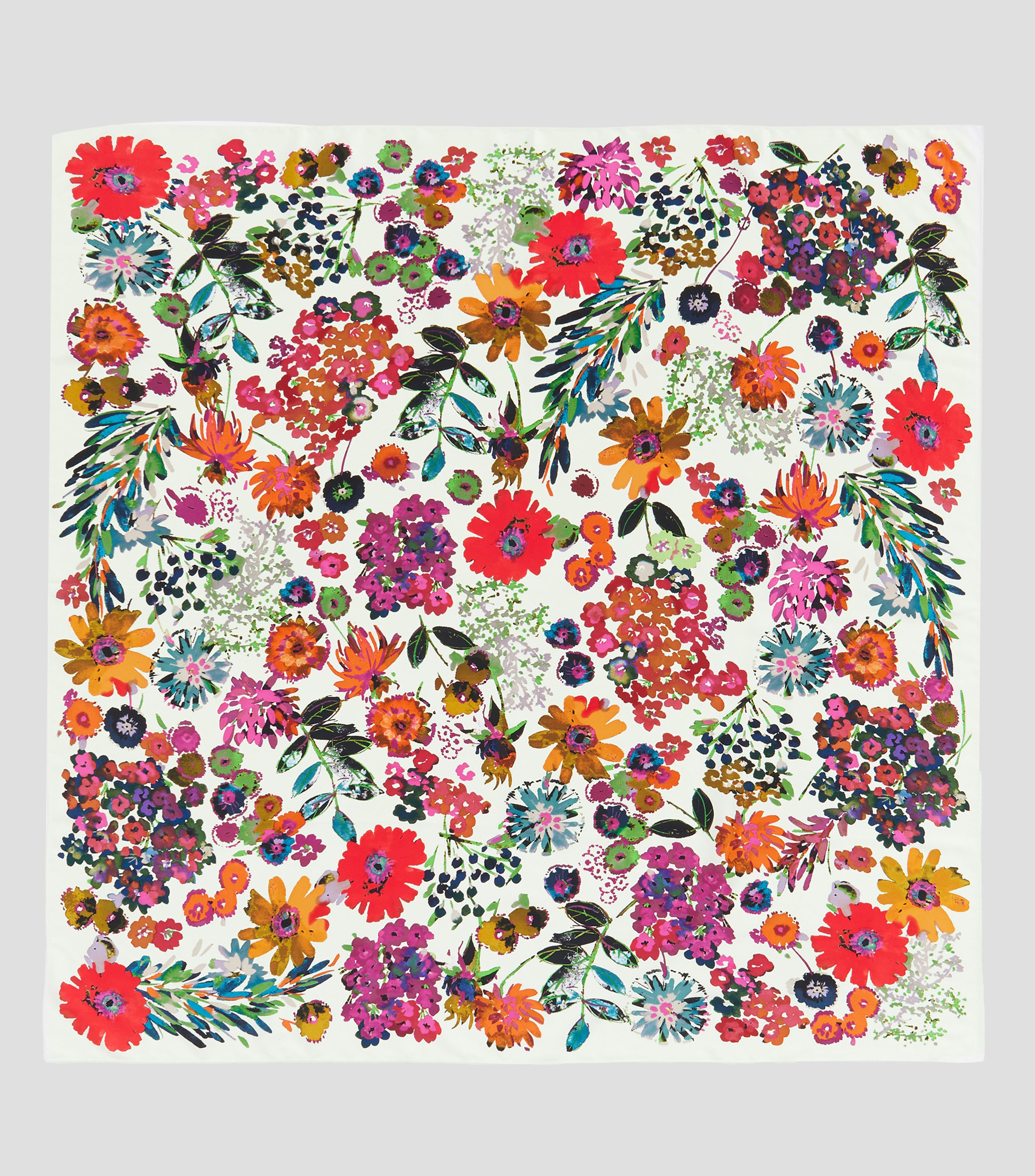 Pañuelo flores acuarela Mujer