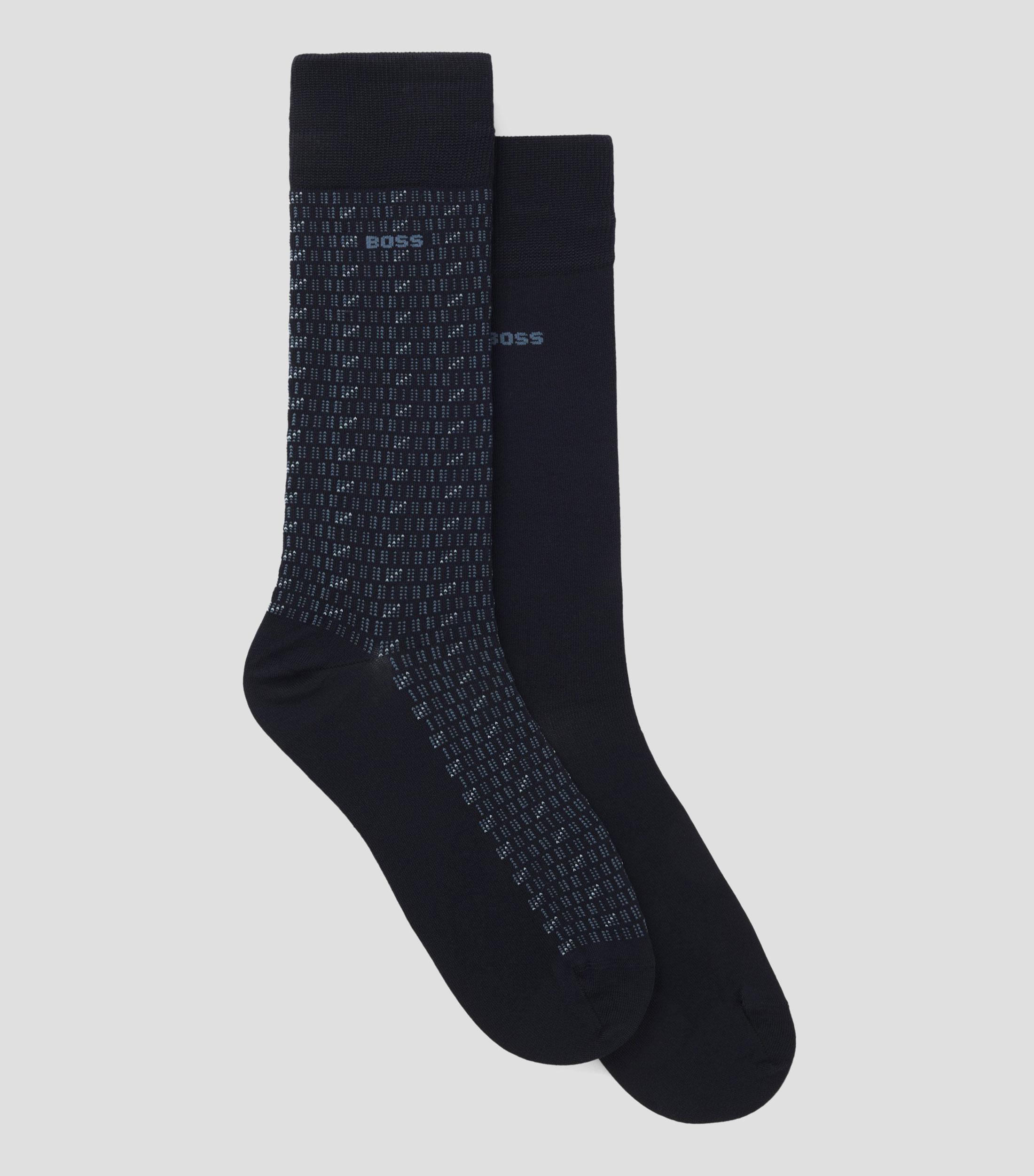 Set de dos calcetines de mezcla de algodón de largo regular Hombre