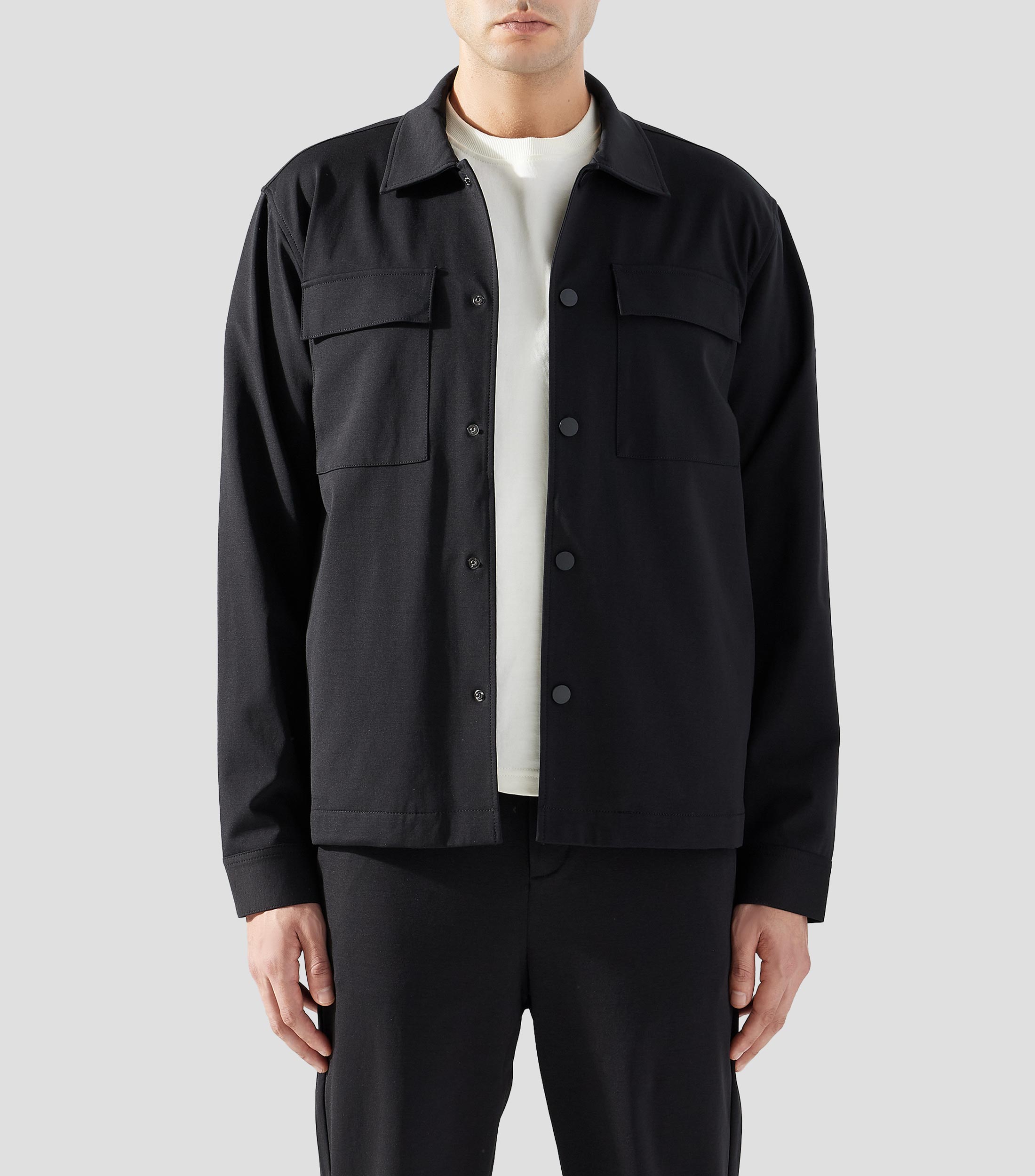Sobrecamisa lisa manga larga Hombre