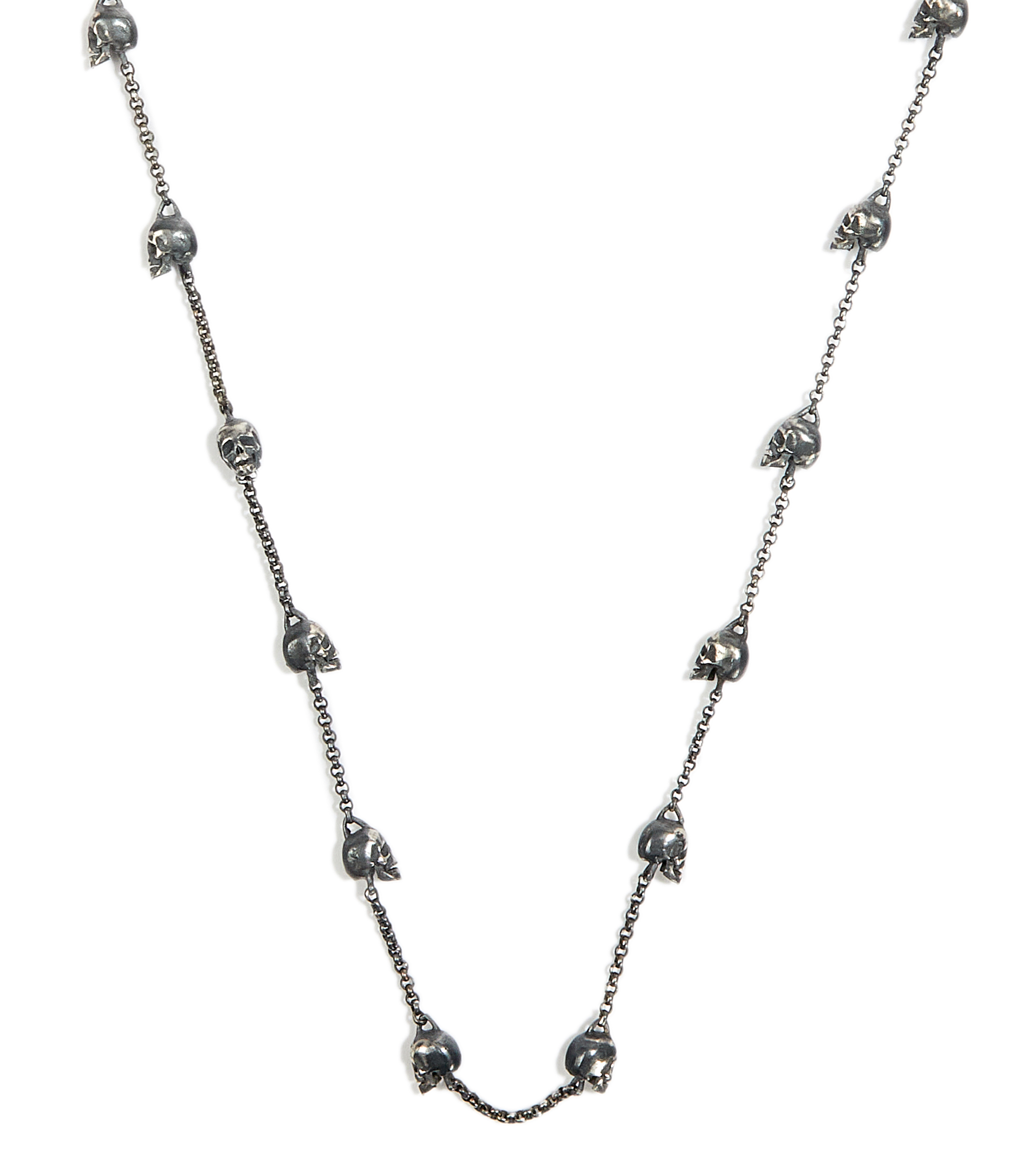 Collar Calaveras en plata .925 Hombre