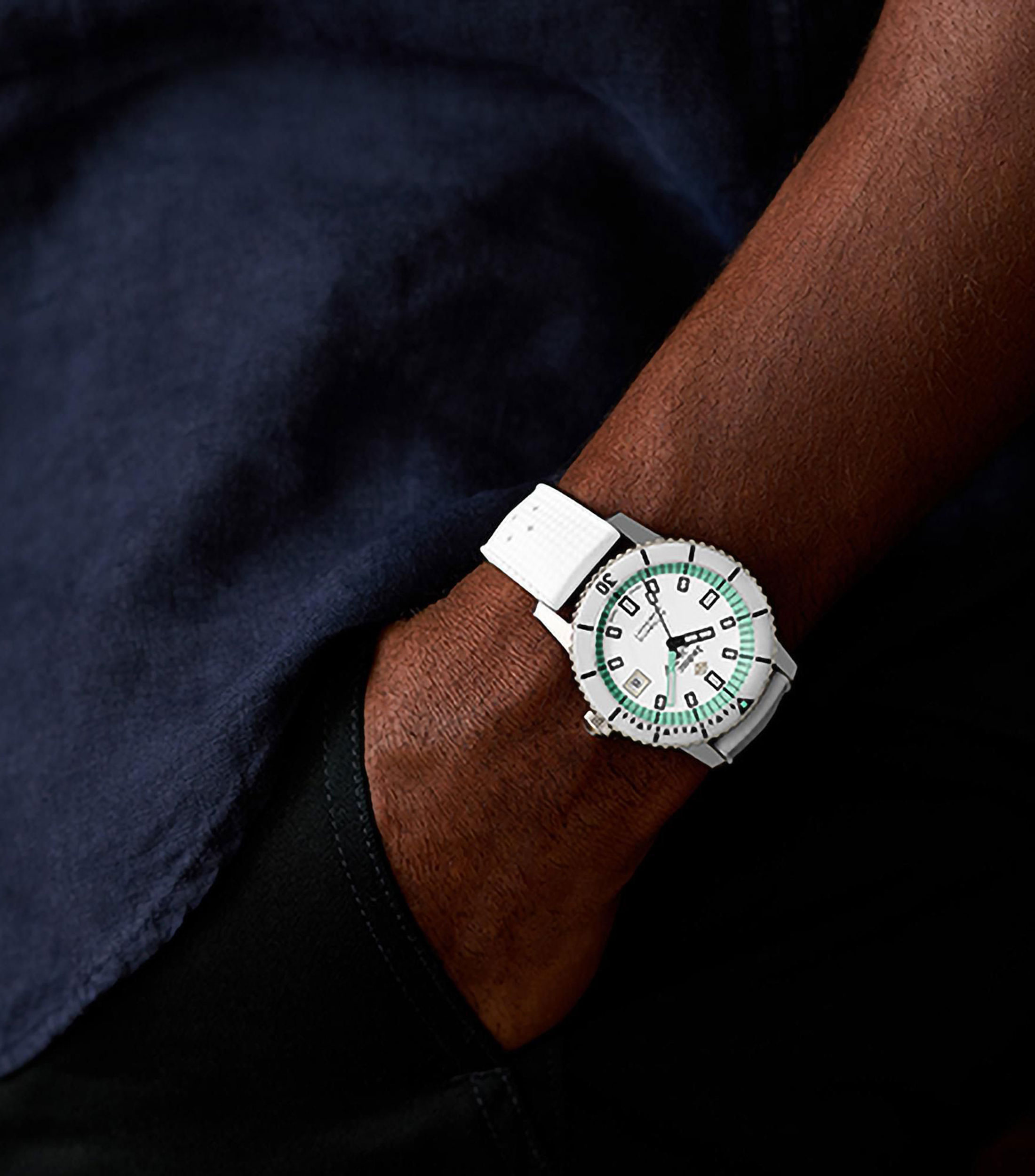 Reloj para Hombre Compression Diver Deportivo Plateado, Blanco