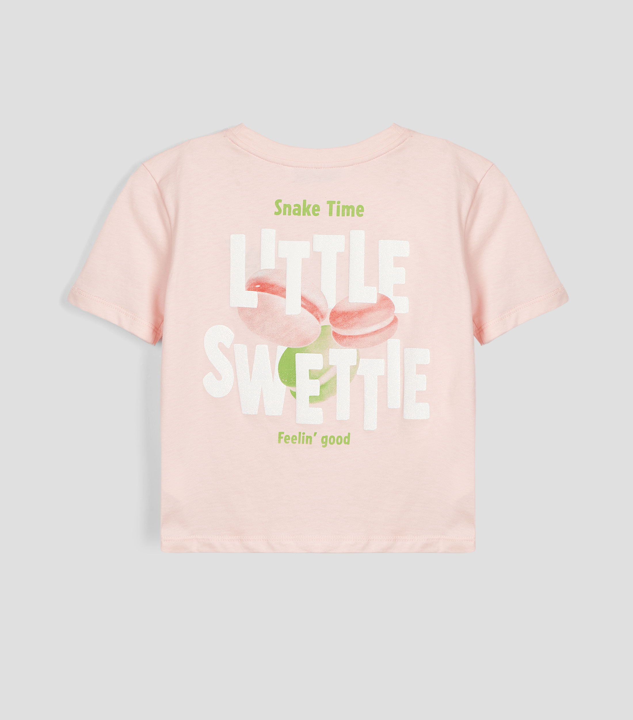 Playera cuello redondo manga corta estampada Niña