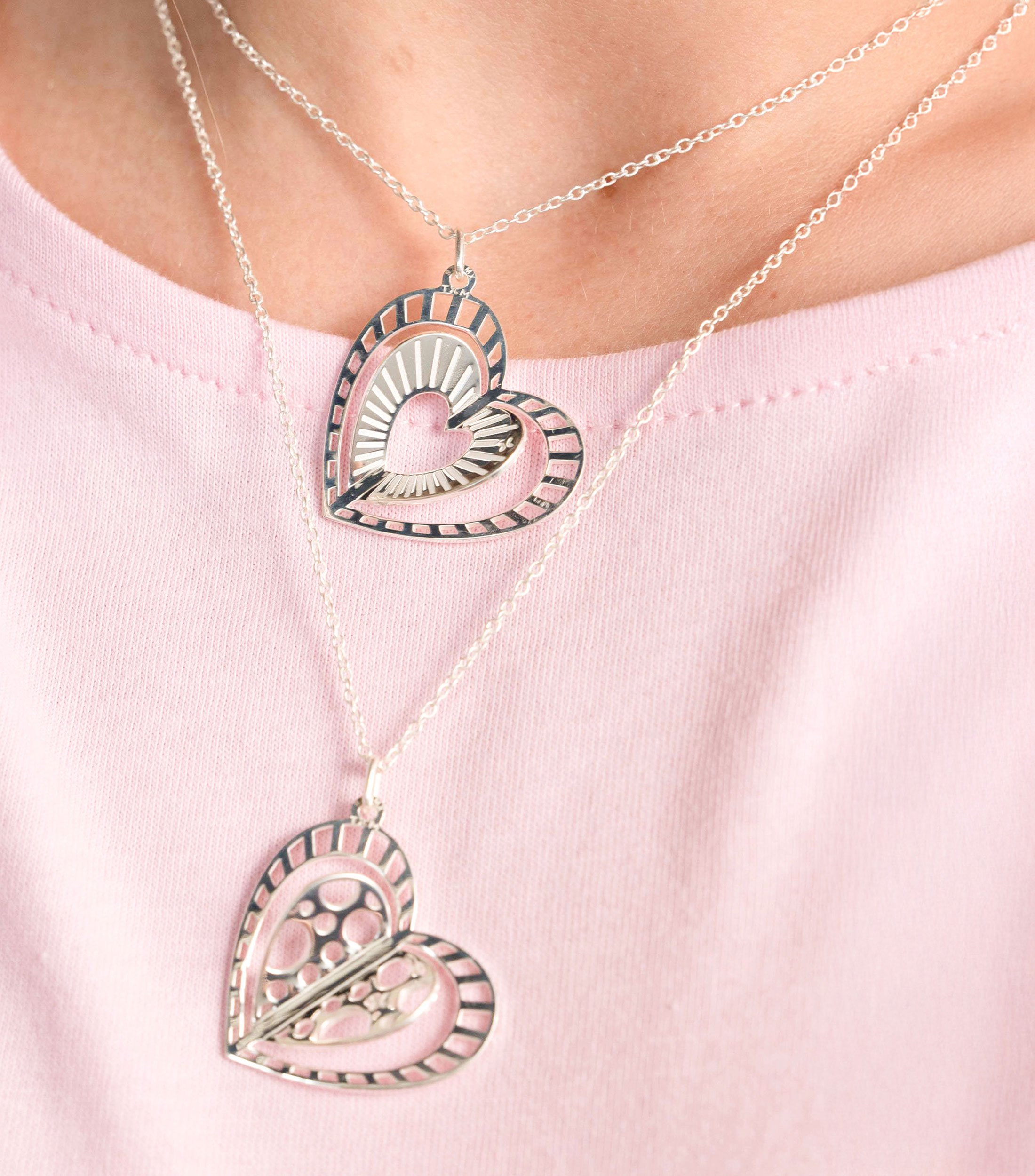 Dije con cadena de corazón en plata Destellos Mujer