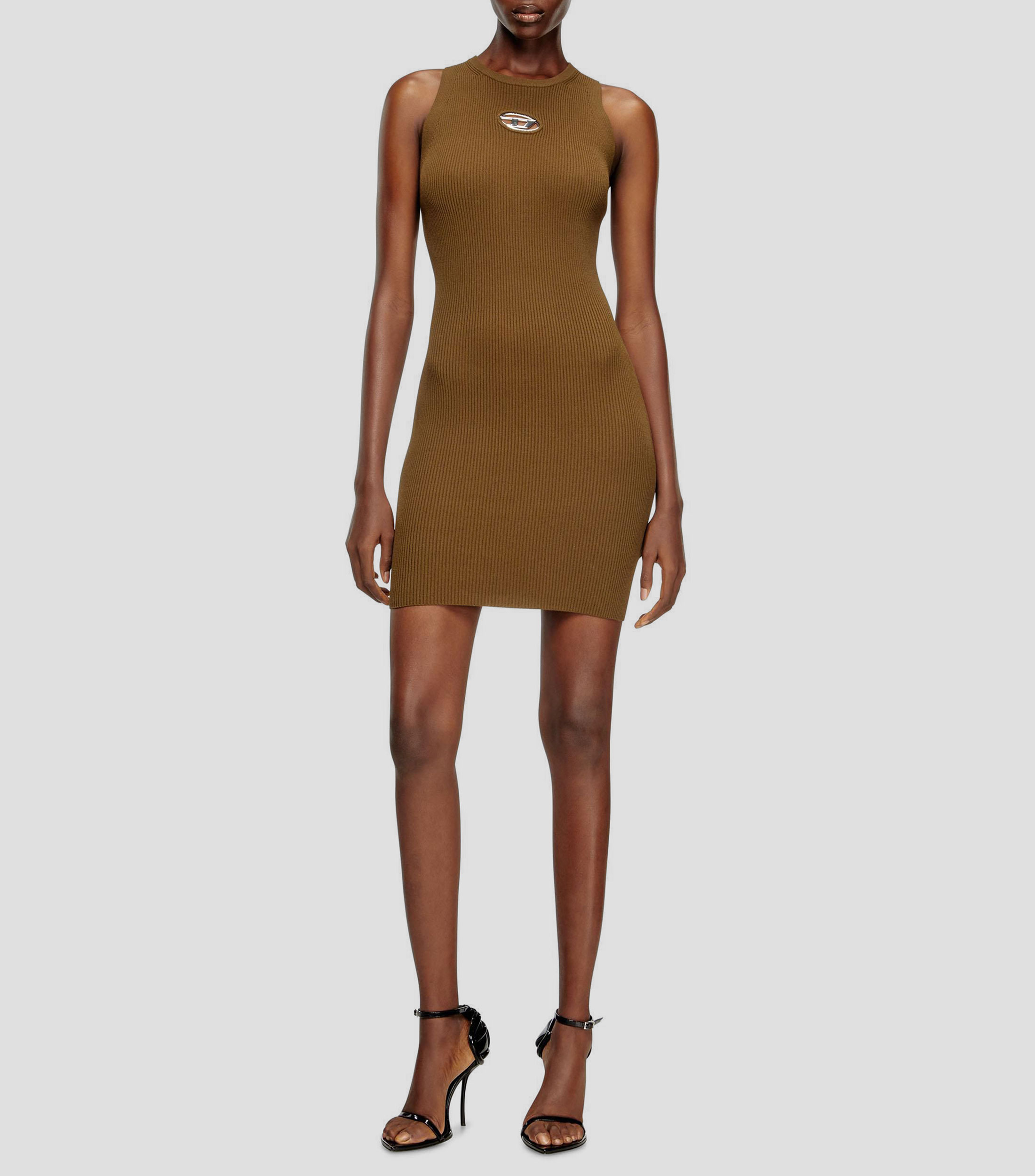 Vestido corto liso Mujer