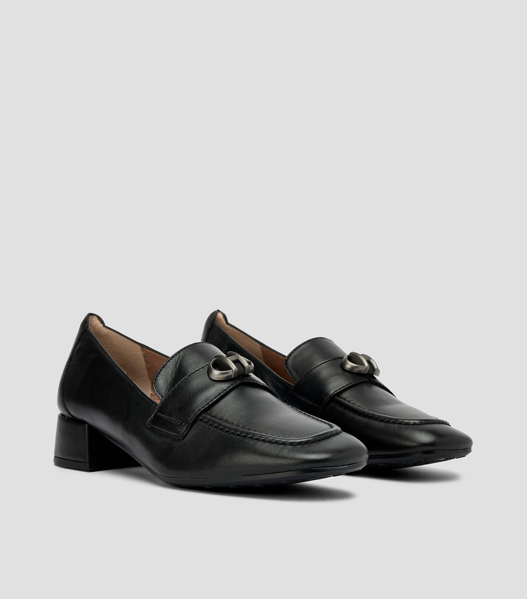 Mocasines Oporto tacón bajo ancho en piel Mujer