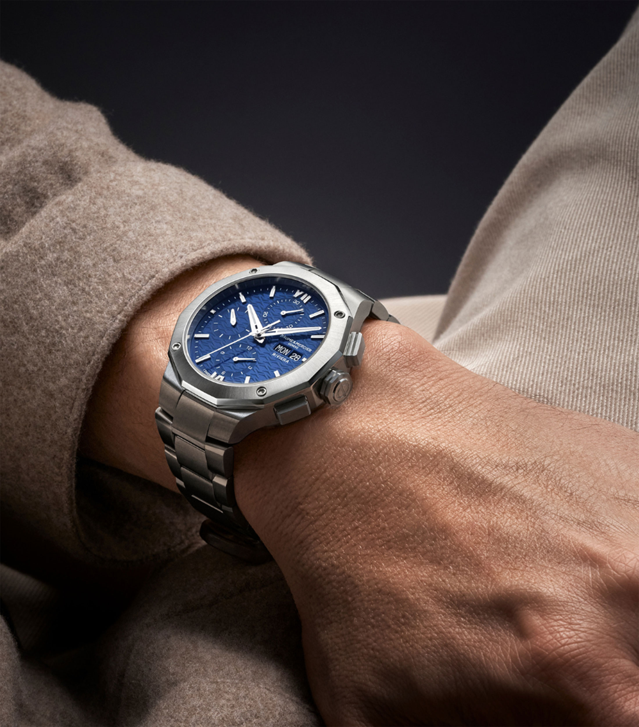 Reloj para hombre Riviera casual, plateado