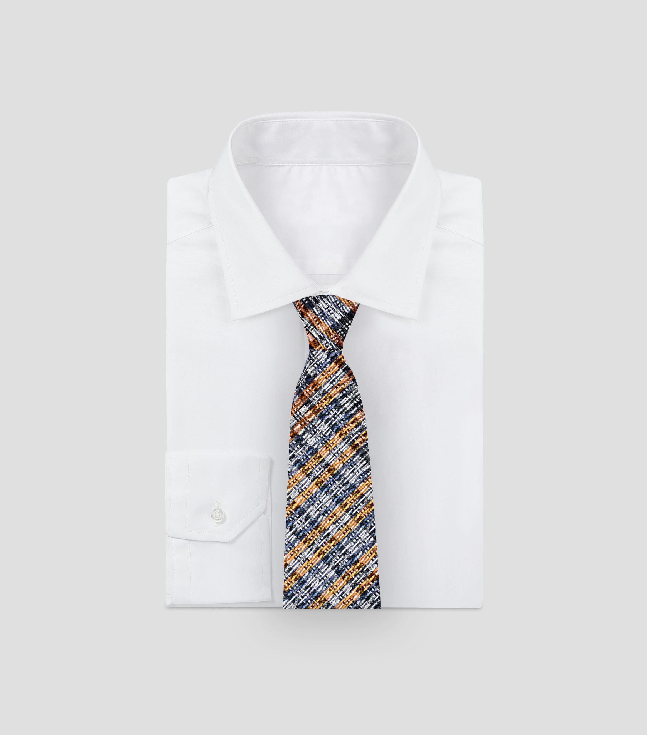 Corbata ancha de seda cuadros