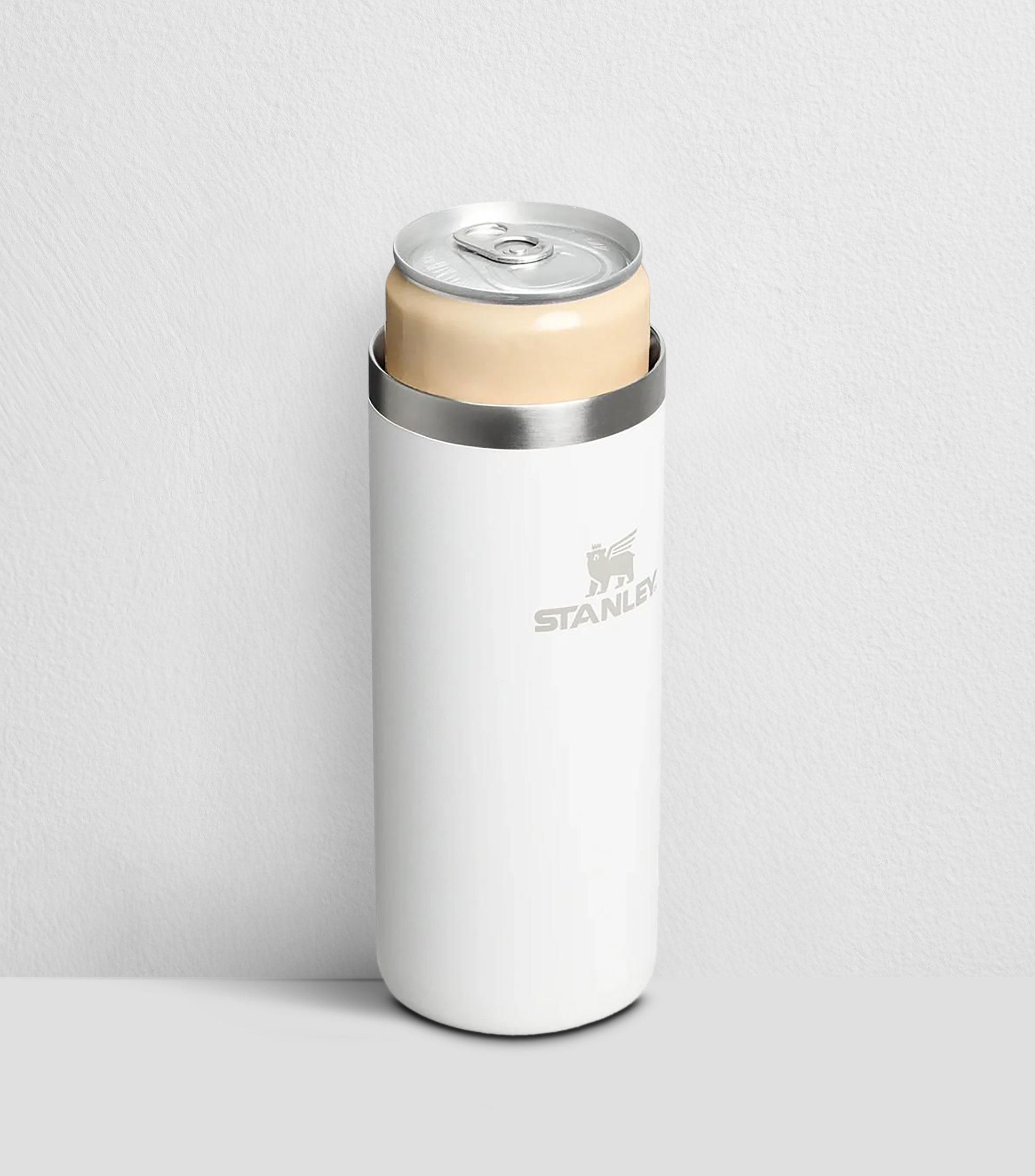 Termo Stanley Cooler Cup blanco en acero inoxidable con popote, 295 ml