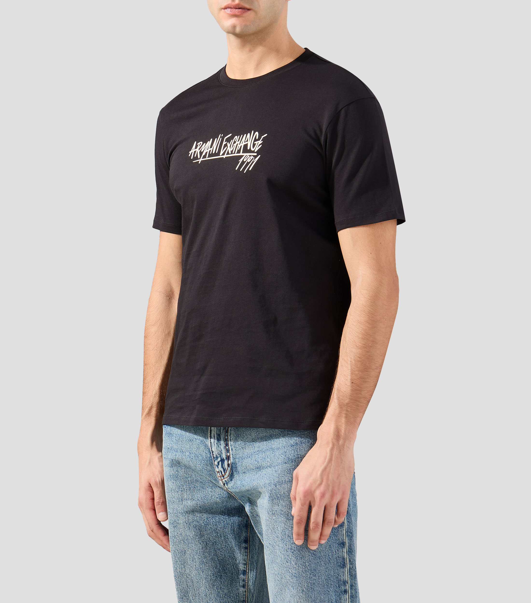 Playera cuello redondo manga corta estampada Hombre